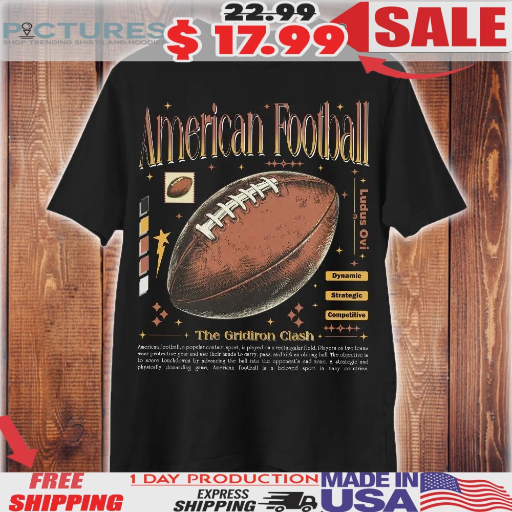 American Football The Gridiron Clash Sport Anatomy Football Novelty Knowledge Graphic Shirt