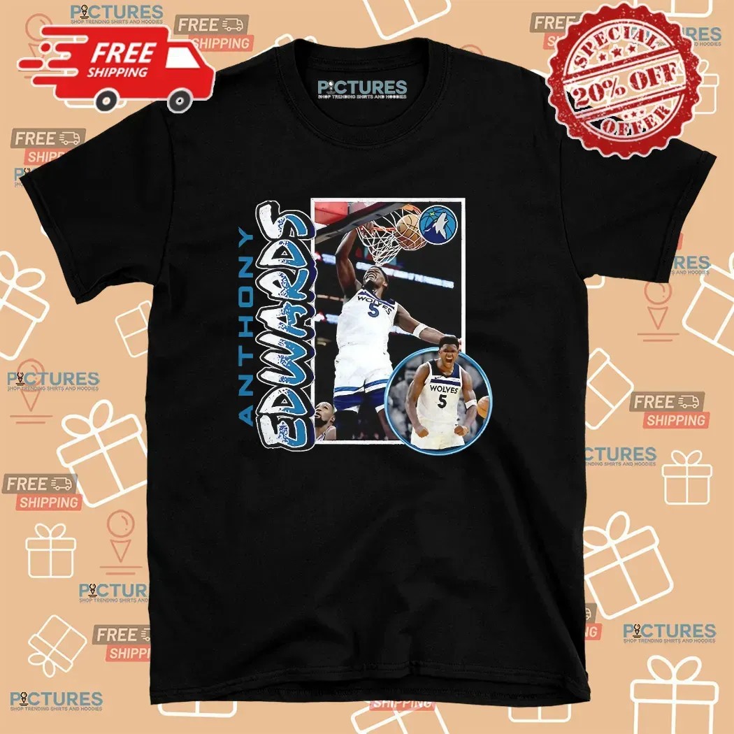 Anthony Edwards Minnesota Timberwolves Player 90s Style T Shirt