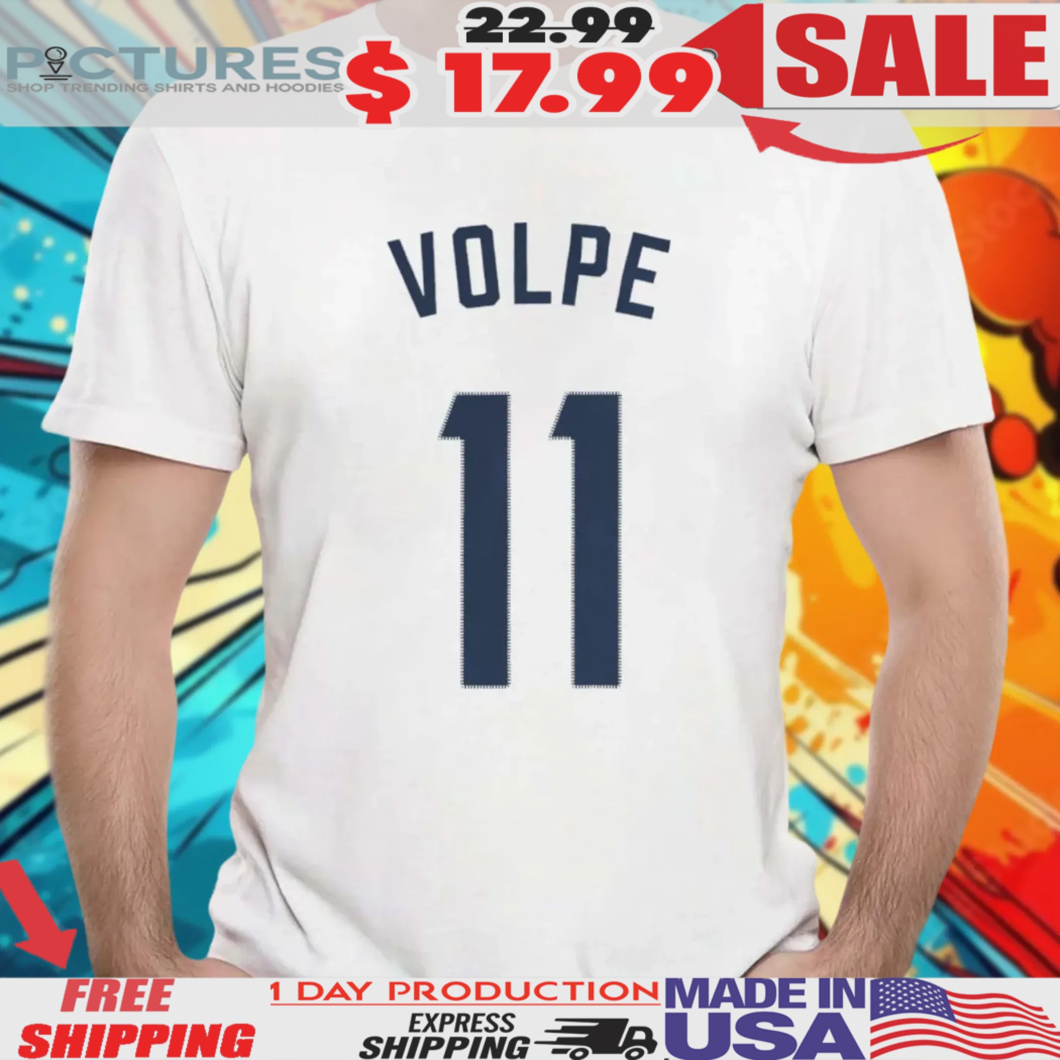 Anthony Volpe Number 11 New York Yankees MLB Baseball 2025 Shirt