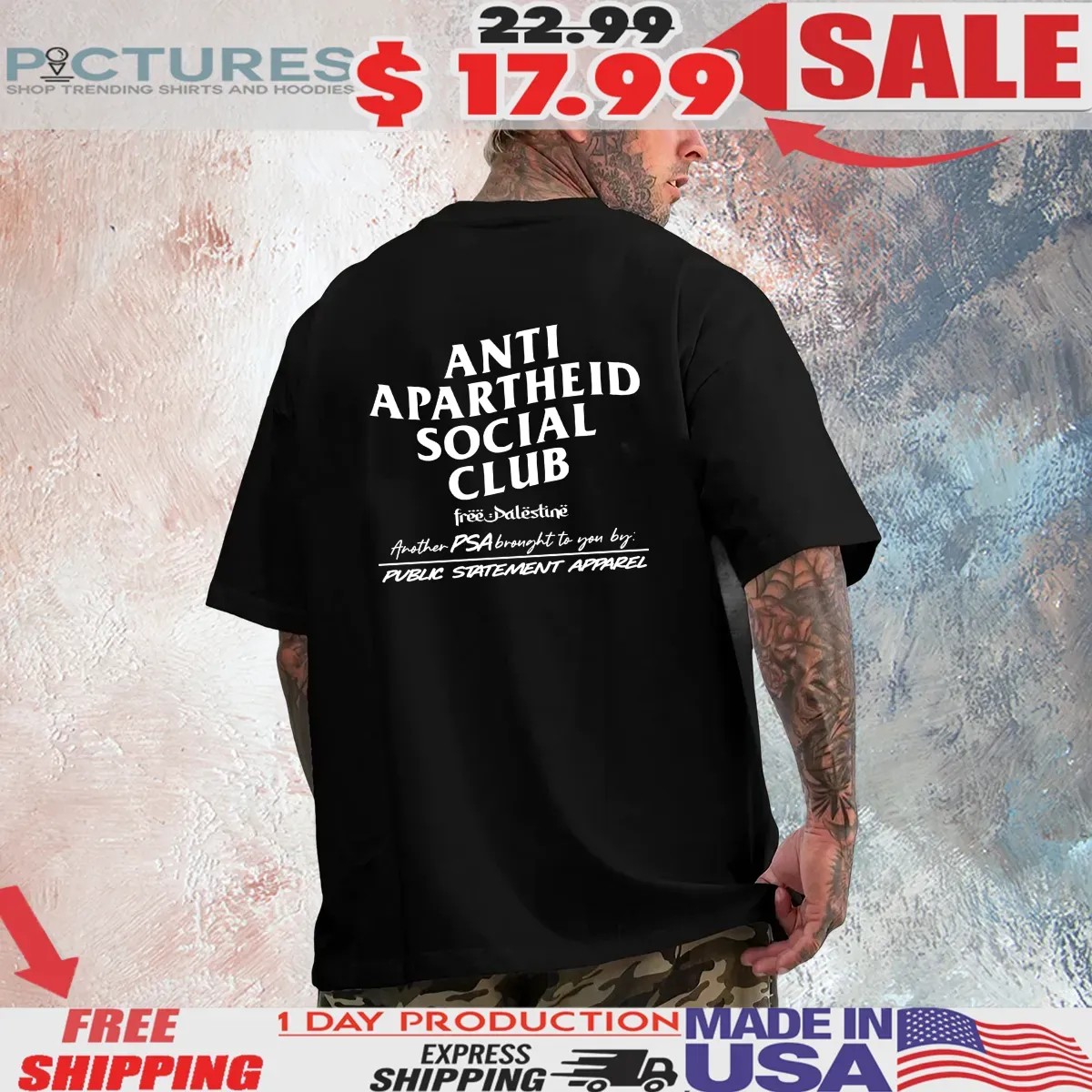 Anti Apartheid Social Club Free Palestine T Shirt