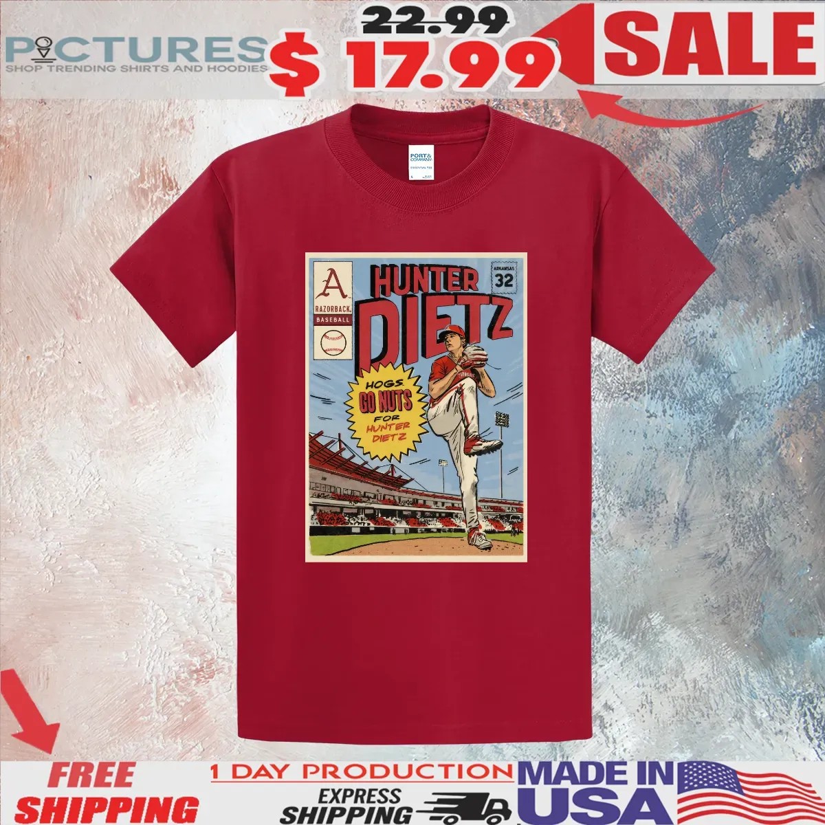 Arkansas Hunter Dietz Hogs Go Nuts For Hunter Dietz T Shirt 4 Arkansas Hunter Dietz Hogs Go Nuts For Hunter Dietz T Shirt