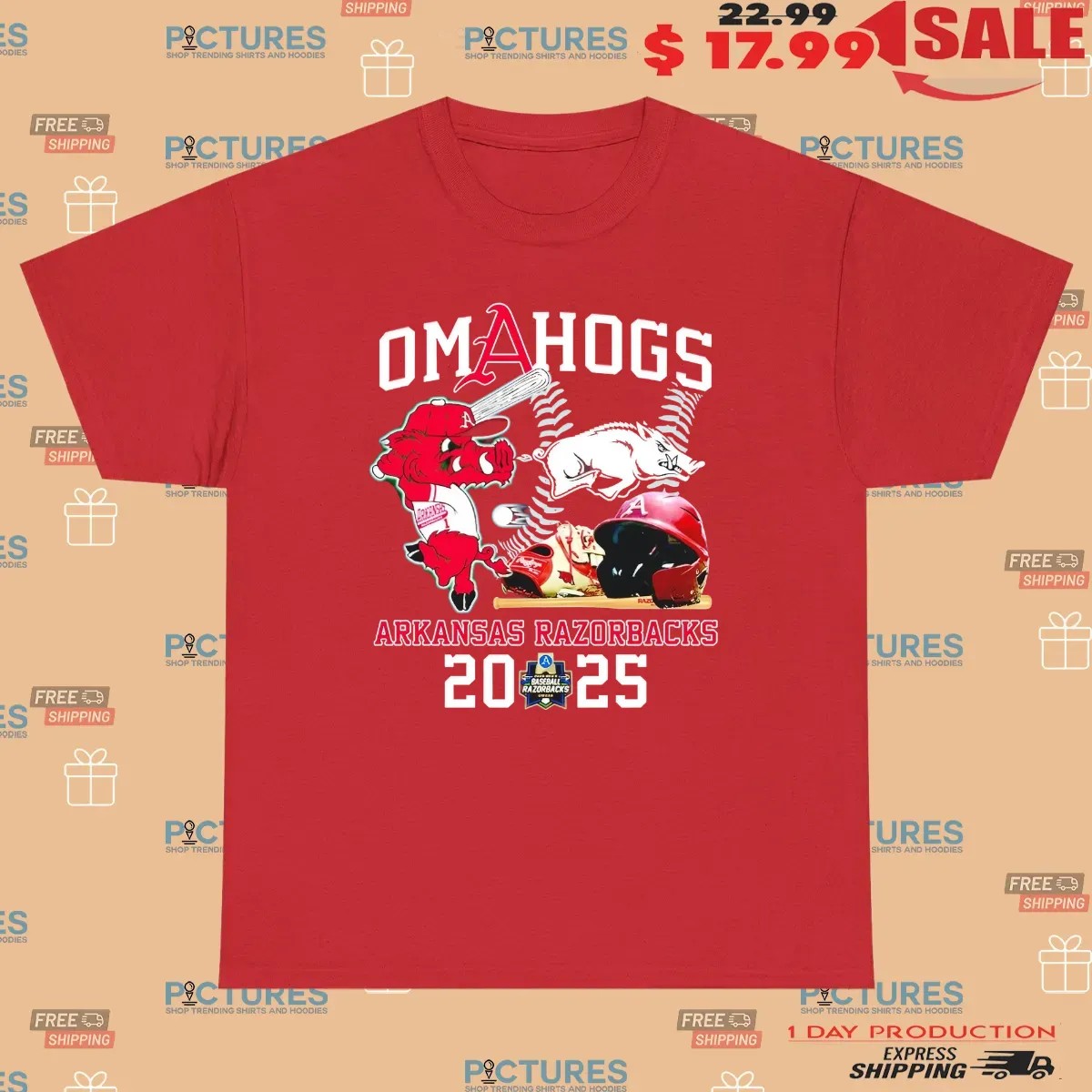 Arkansas Razorbacks Baseball OmaHogs 2025 Mascot T Shirt