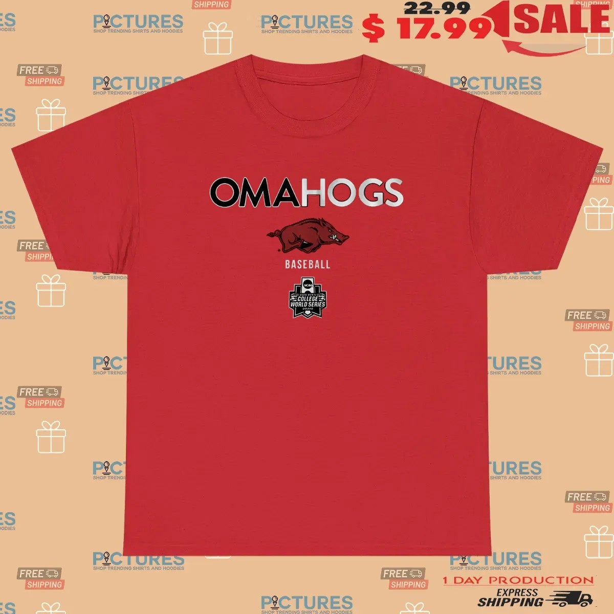 Arkansas Razorbacks Baseball Omahogs 2025 MCWS T Shirt