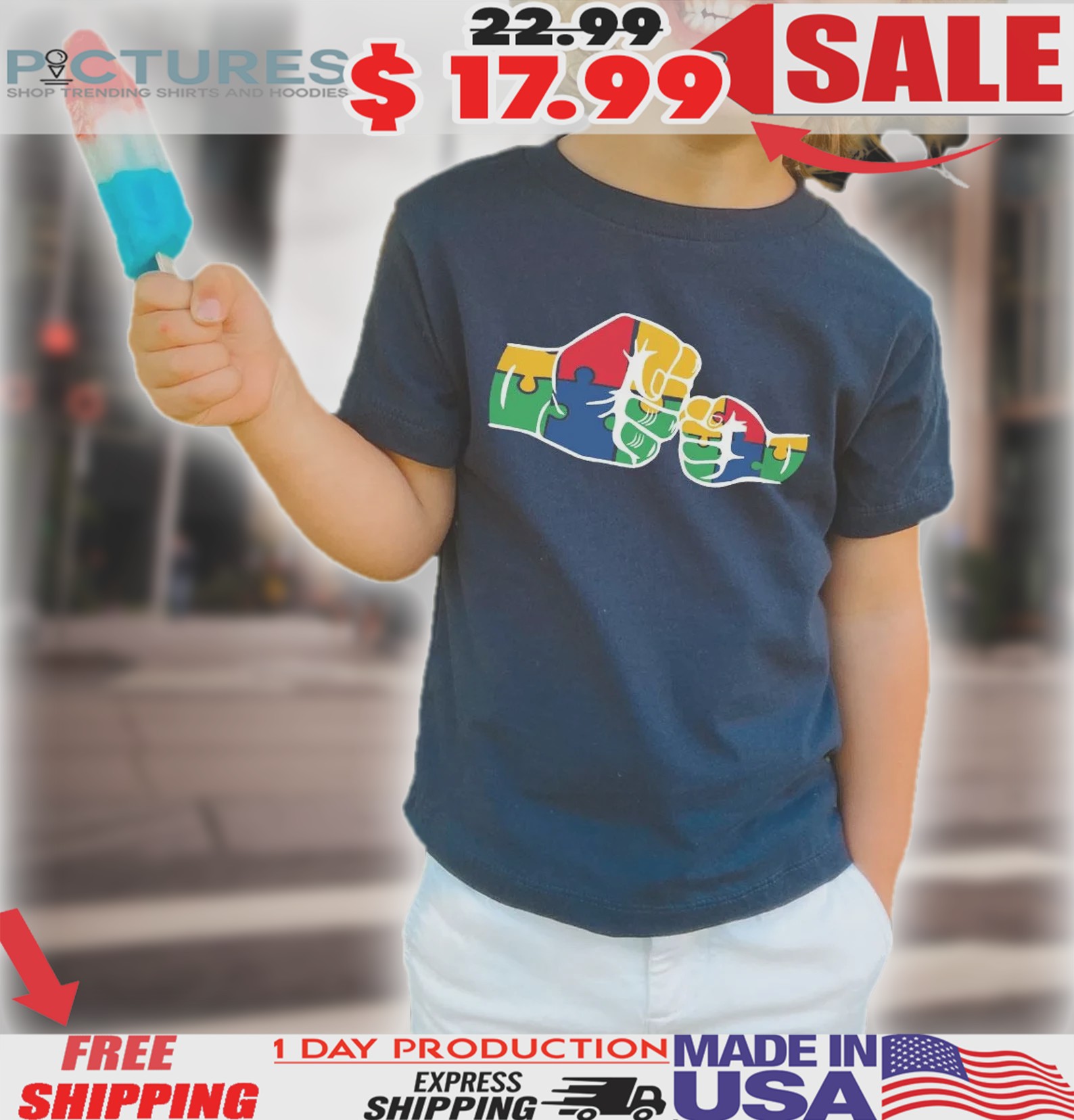 Autism Puzzle Fists Punch Autism Awareness Shirt