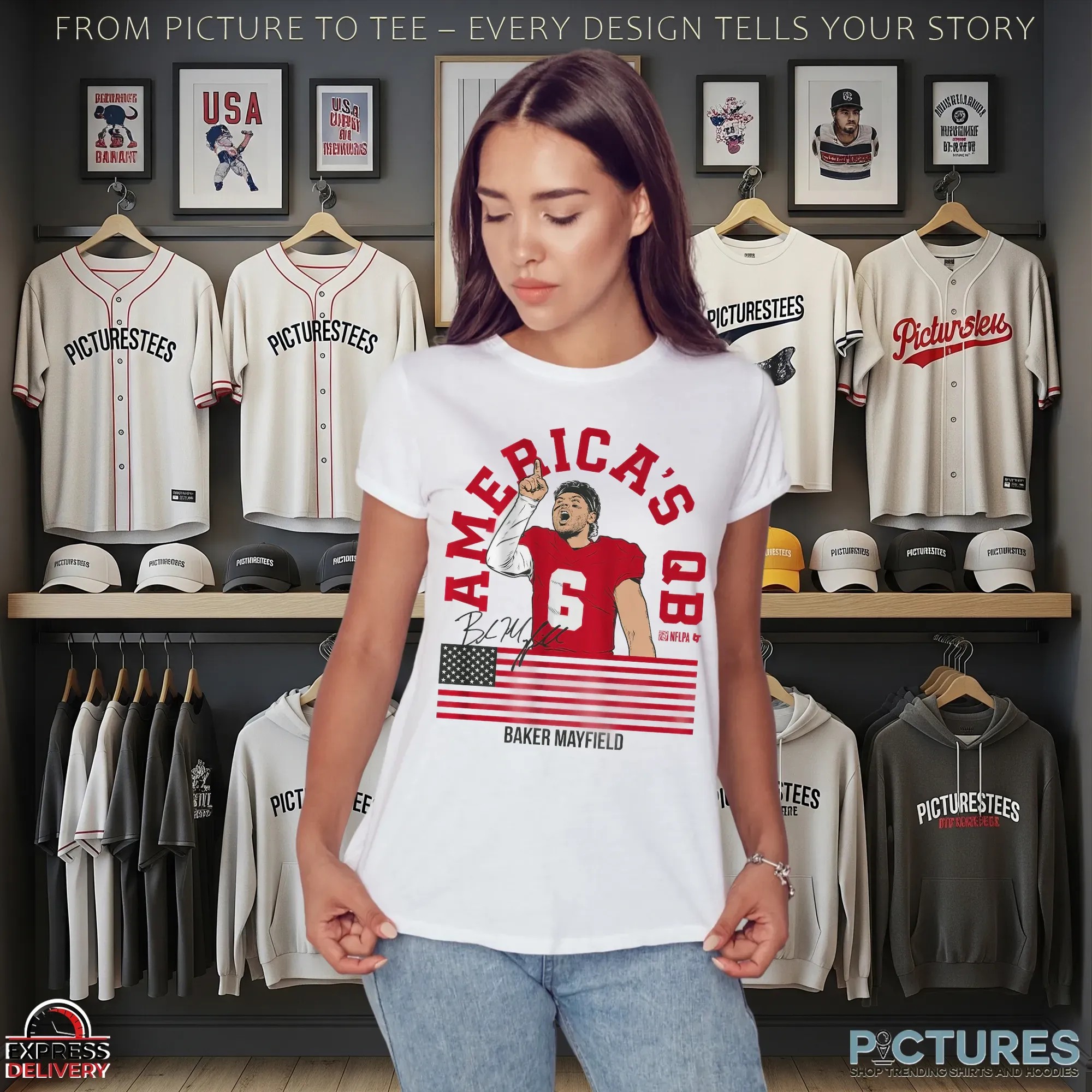 Baker Mayfield America's QB Signature T Shirt 9 Baker Mayfield America's QB Signature T Shirt