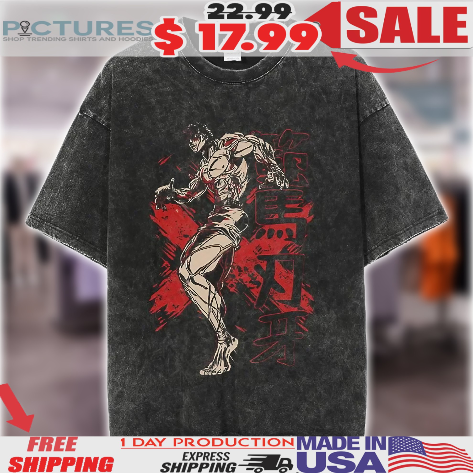 Baki the Grappler Hanma Yujiro Fighting Pose Anime Shirt