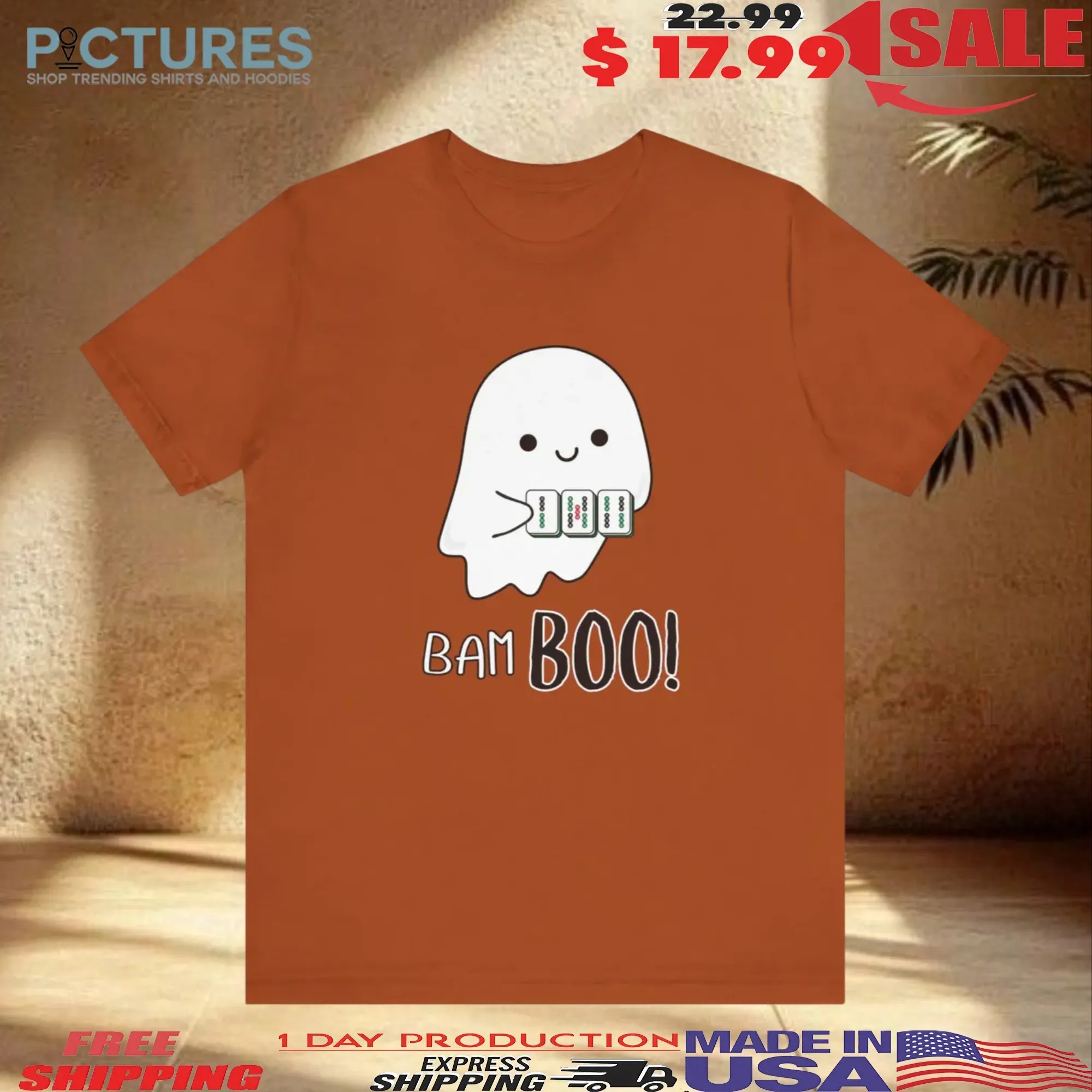 Bam Boo Ghost Halloween Mahjong Cute T Shirt