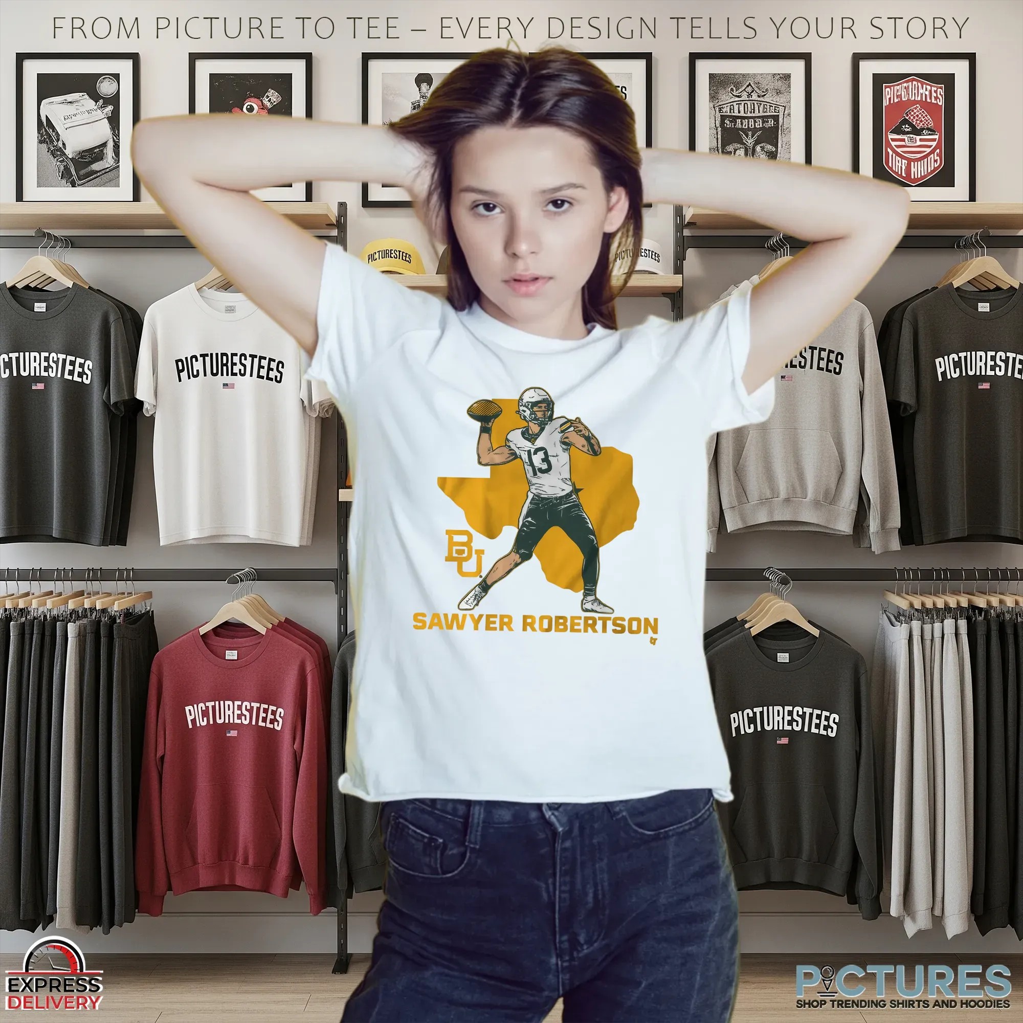Baylor Football Sawyer Robertson State Star T Shirt