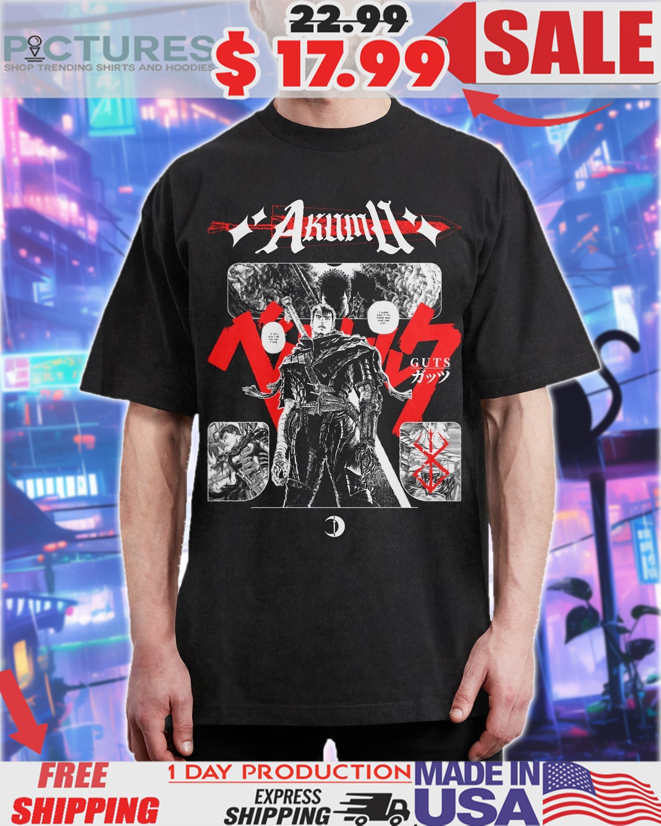 Berserk Guts Reunion On The Hill Of Swords Dragonslayer Anime Shirt