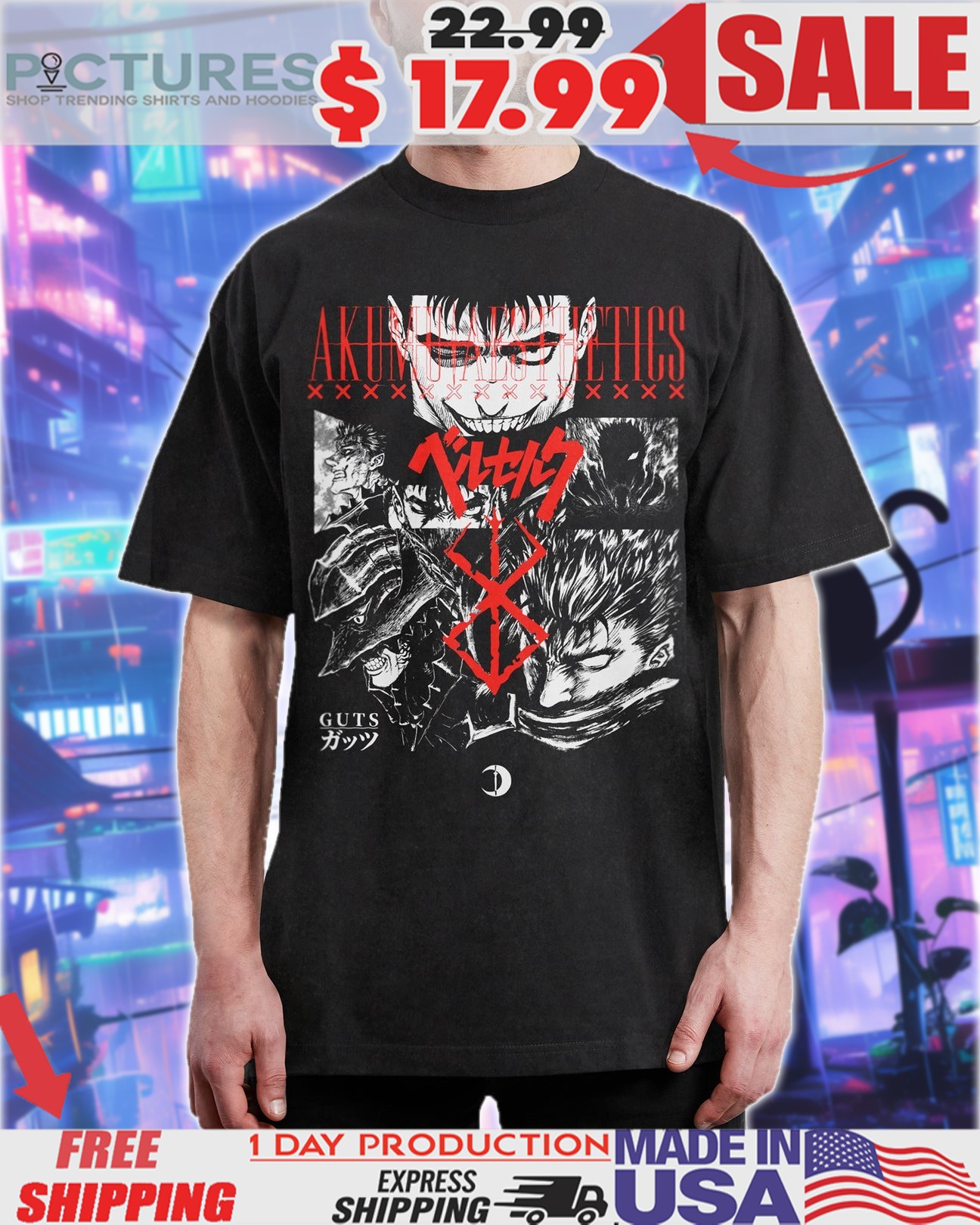 Berserk Guts vs Griffith Eclipse Dark Aesthetic Anime Shirt