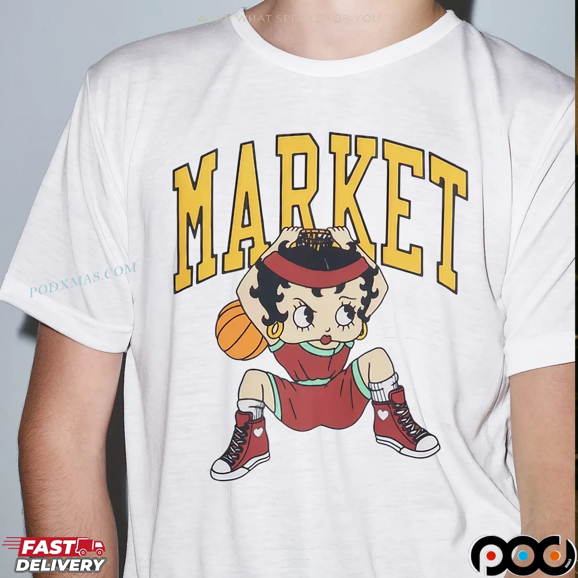 Betty Boop Dunking NBA Graphic T Shirt 9 Betty Boop Dunking NBA Graphic T Shirt