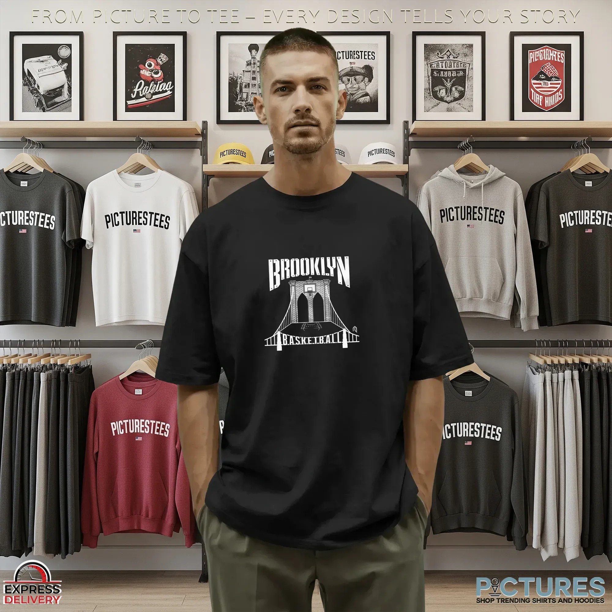 Brooklyn Basketball Bridge T Shirt