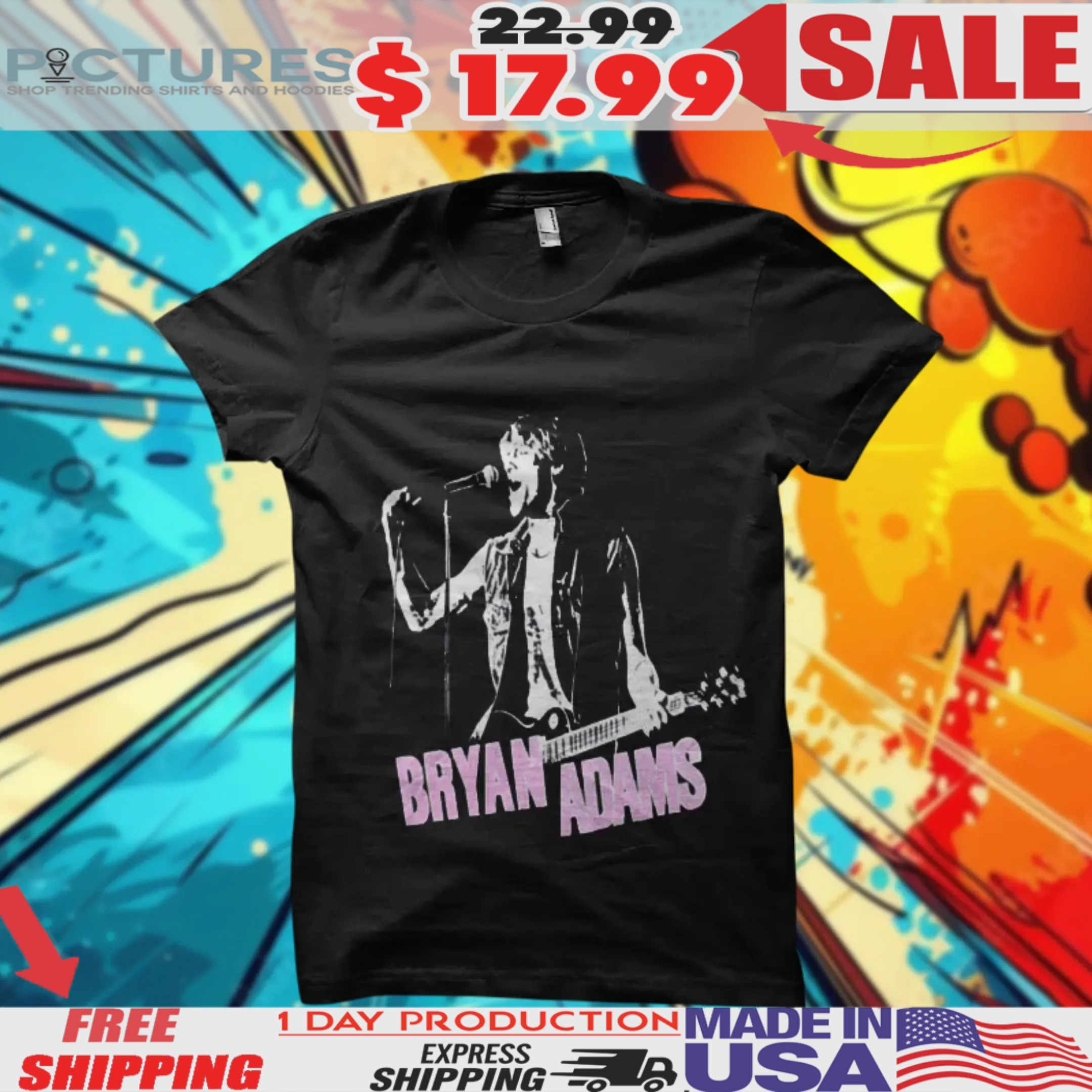 Bryan Adams Cuts Like A Knife Concert 1983 Shirt