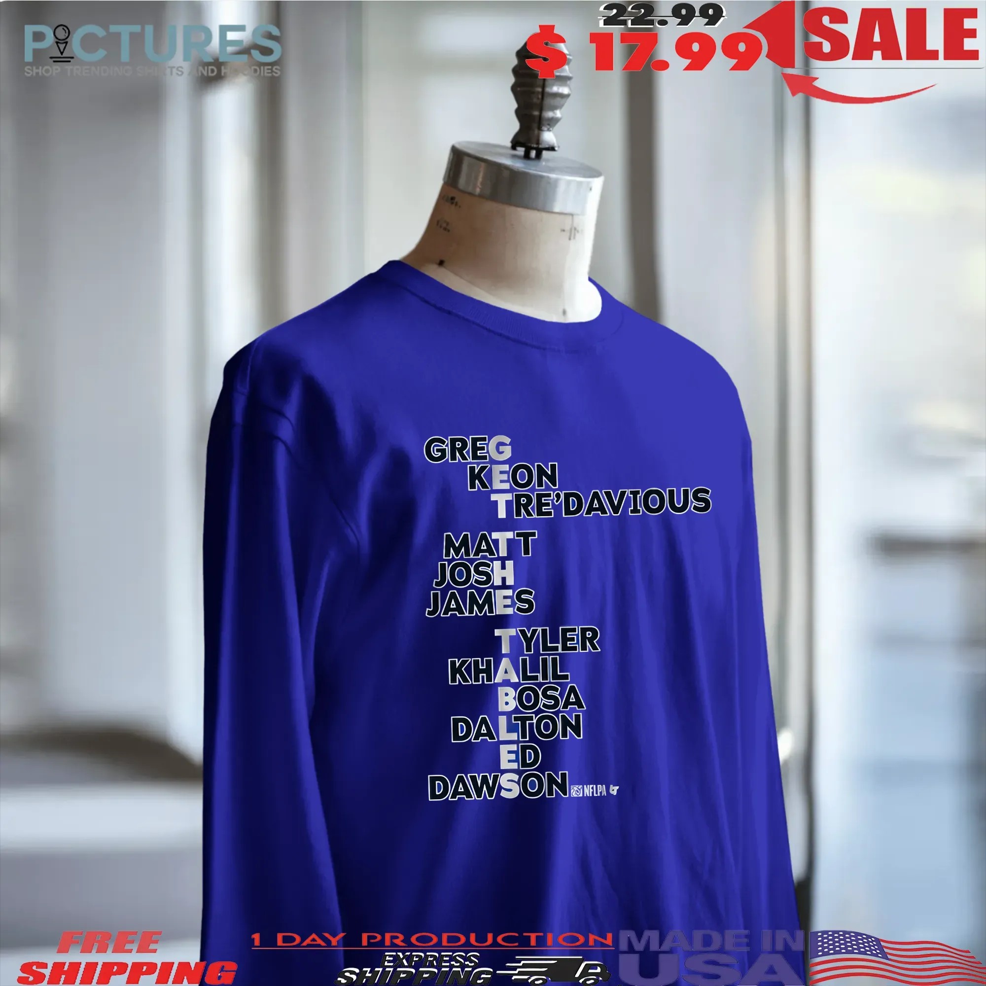 Buffalo Bills Get the Tables Names Player Name Greg Keon Tre'Davious Matt Josh James T Shirt