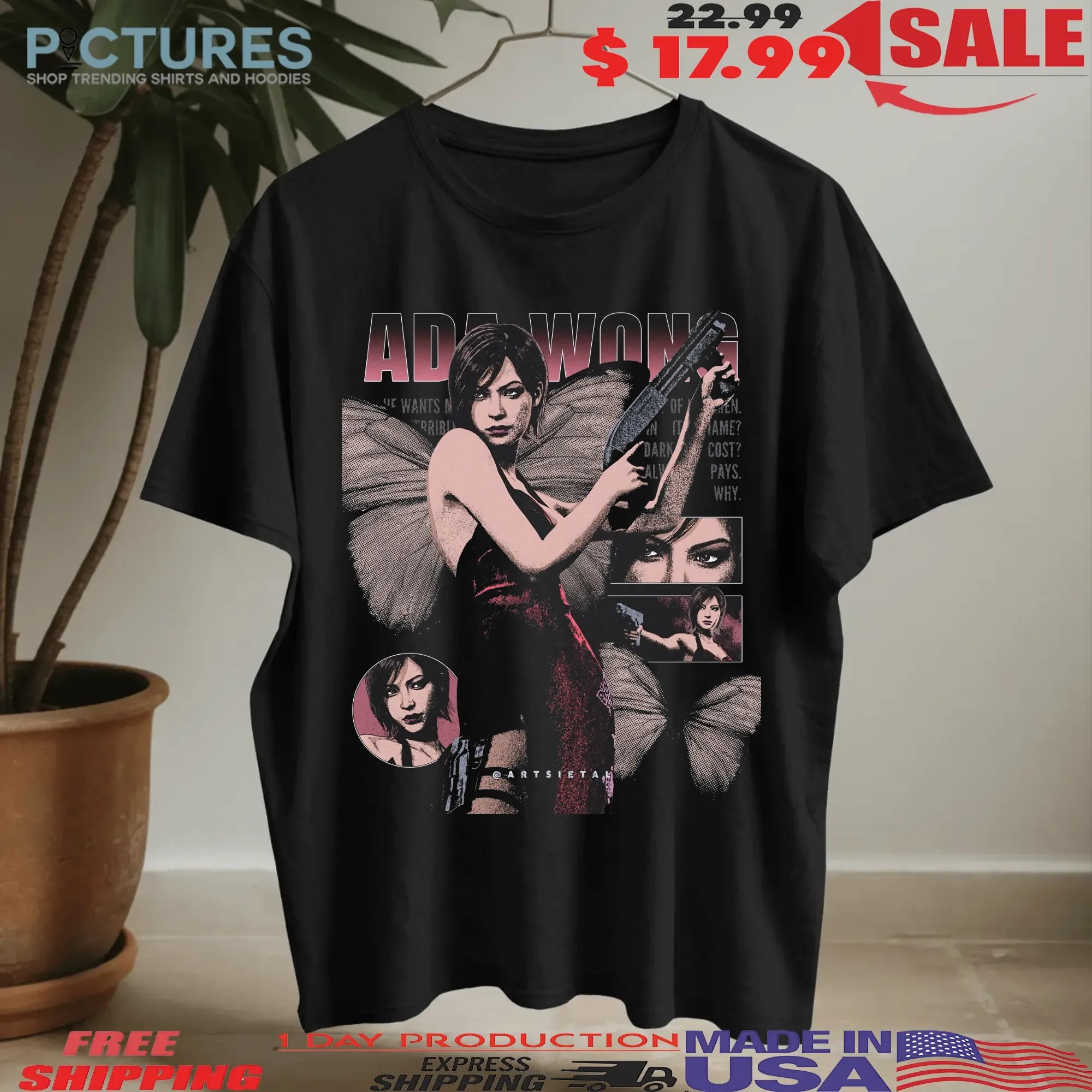 Butterfly Ada Wong Resident Evil Poster T Shirt