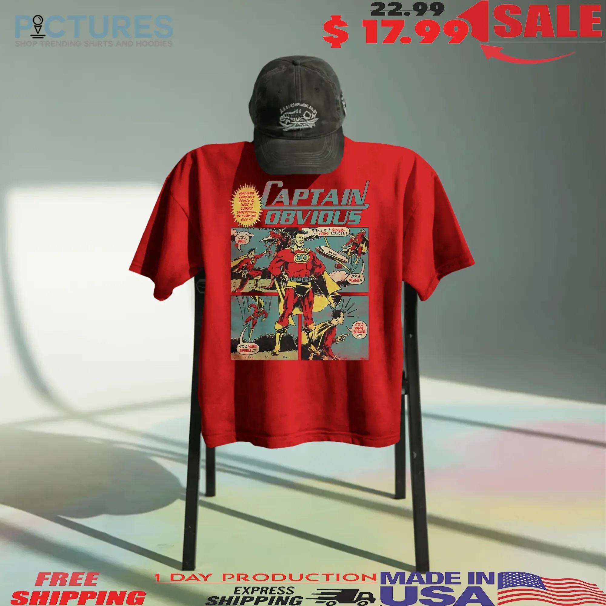 Captain Obvious Superhero Comic Style T Shirt