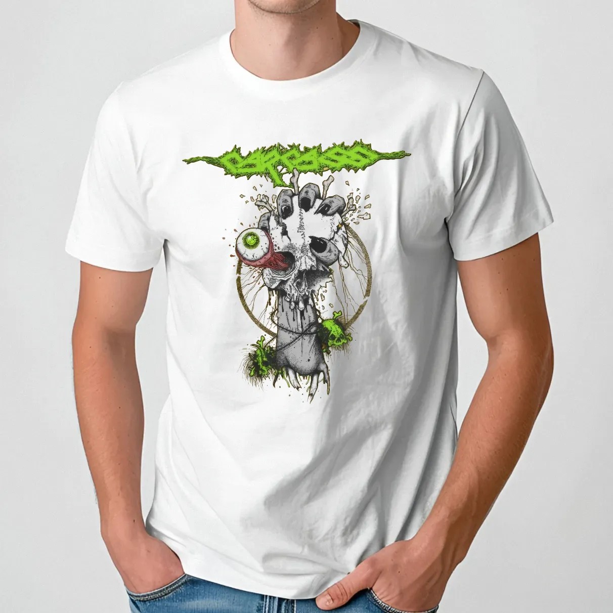 Carcass Band US Tour Concert Eyeball Skull T Shirt