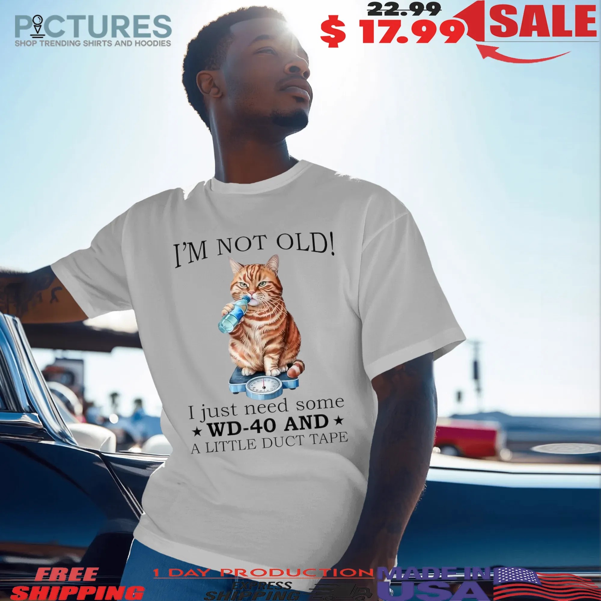 Cat I'm Not Old I Just Need Some Wd-40 And A Little Duct Tape Meme T Shirt