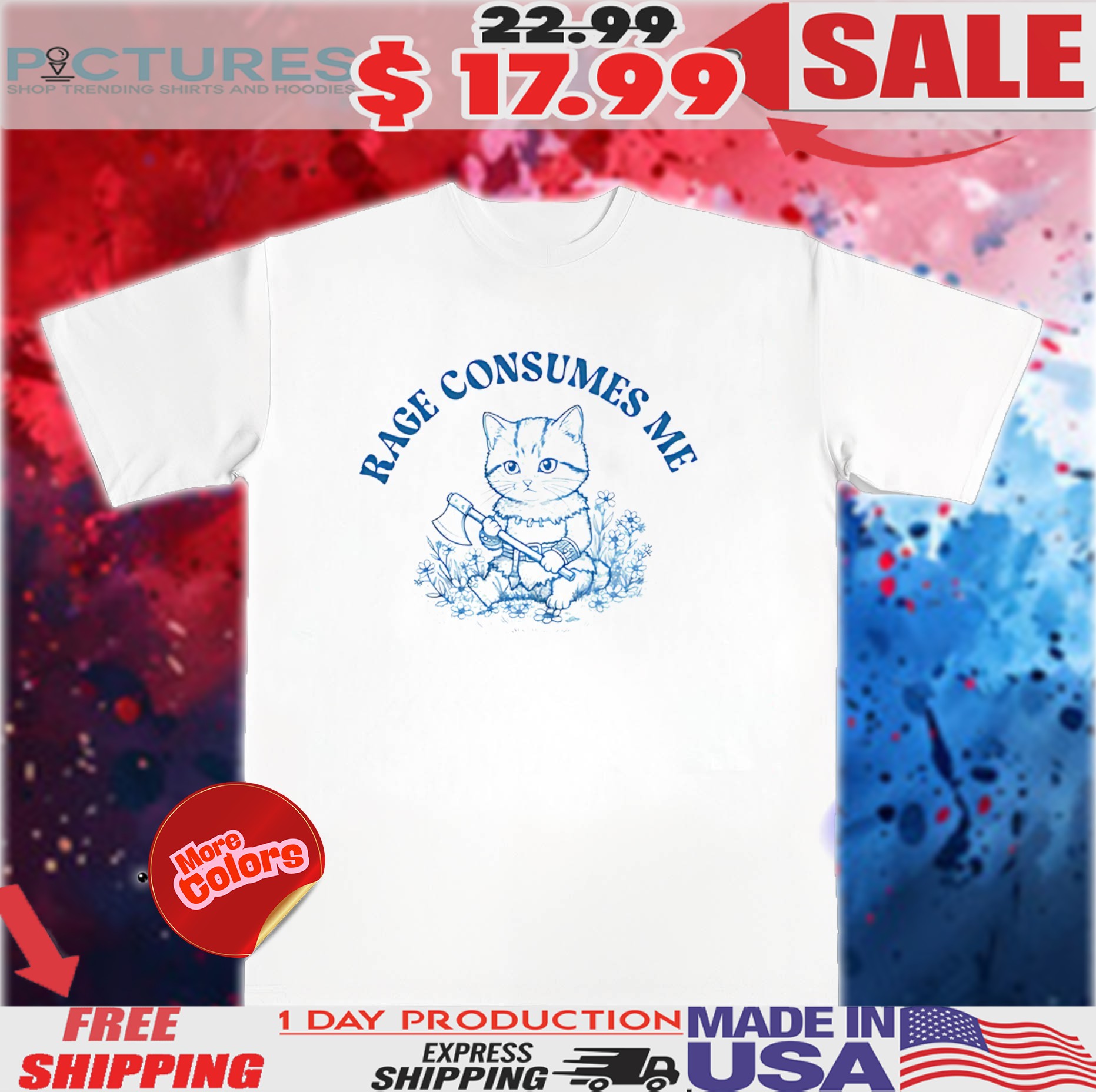 Cat Rage Consumes Me Wizard Shirt
