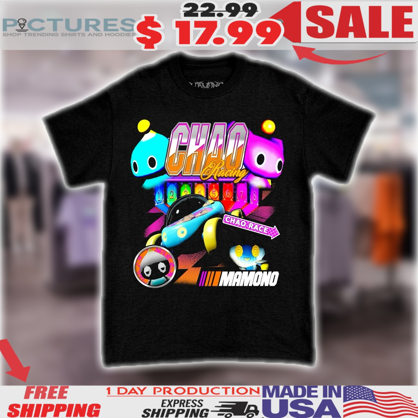 Chao Racing Sonic The Hedgehog Shirt