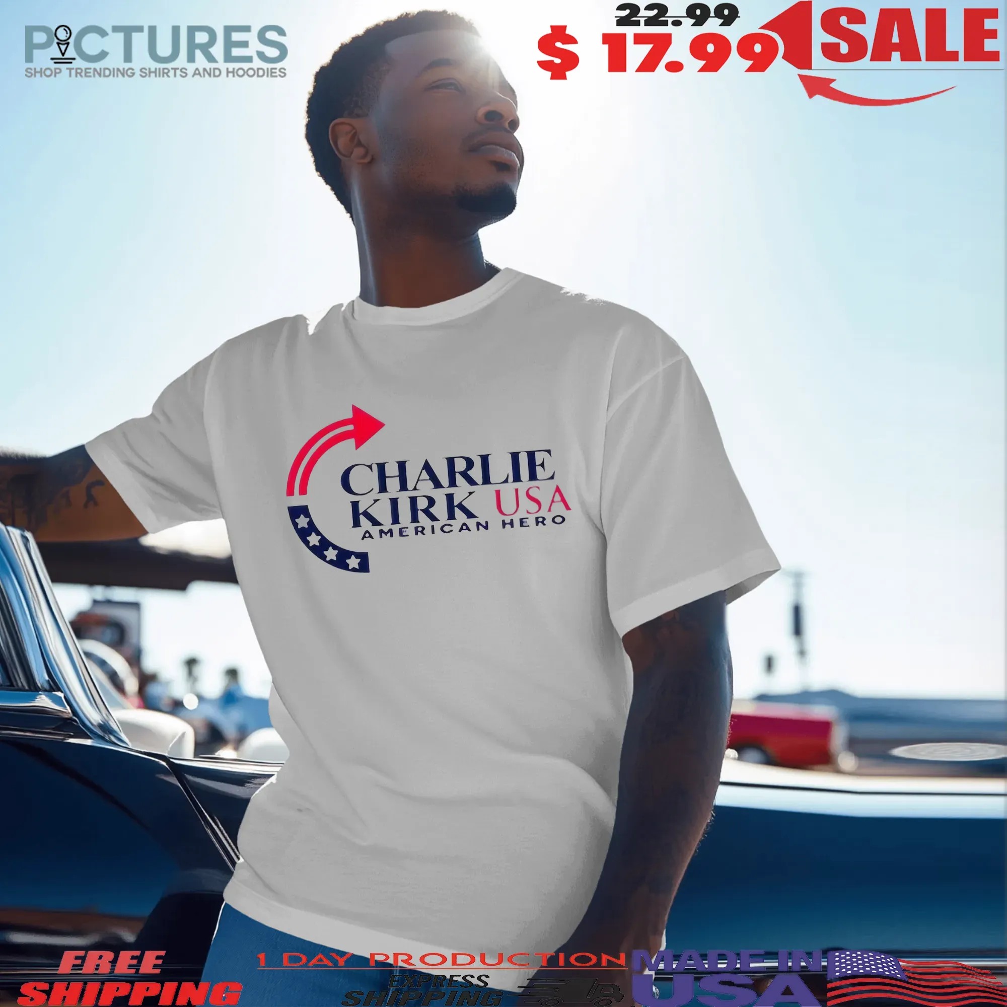 Charlie Kirk Turning Point USA American Hero 2025 T Shirt