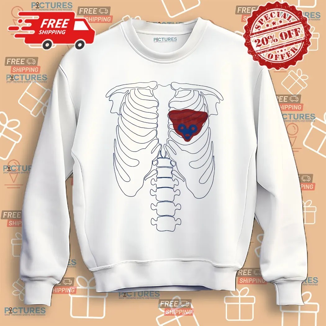 Chicago Cubs MLB Baseball Skeleton Heart Bear Believe Shirt