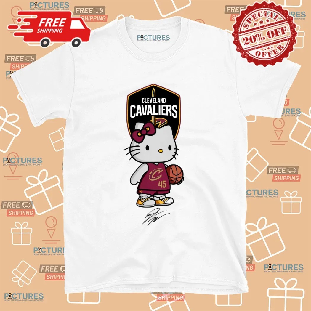 Cleveland Cavaliers Spida Donovan Mitchell Hello Kitty Signature T Shirt 8 Cleveland Cavaliers Spida Donovan Mitchell Hello Kitty Signature T Shirt