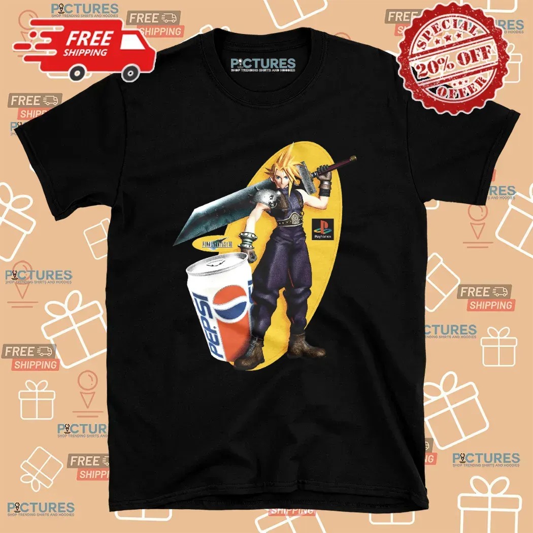 Cloud Strife Final Fantasy VII Pepsi Mashup T Shirt