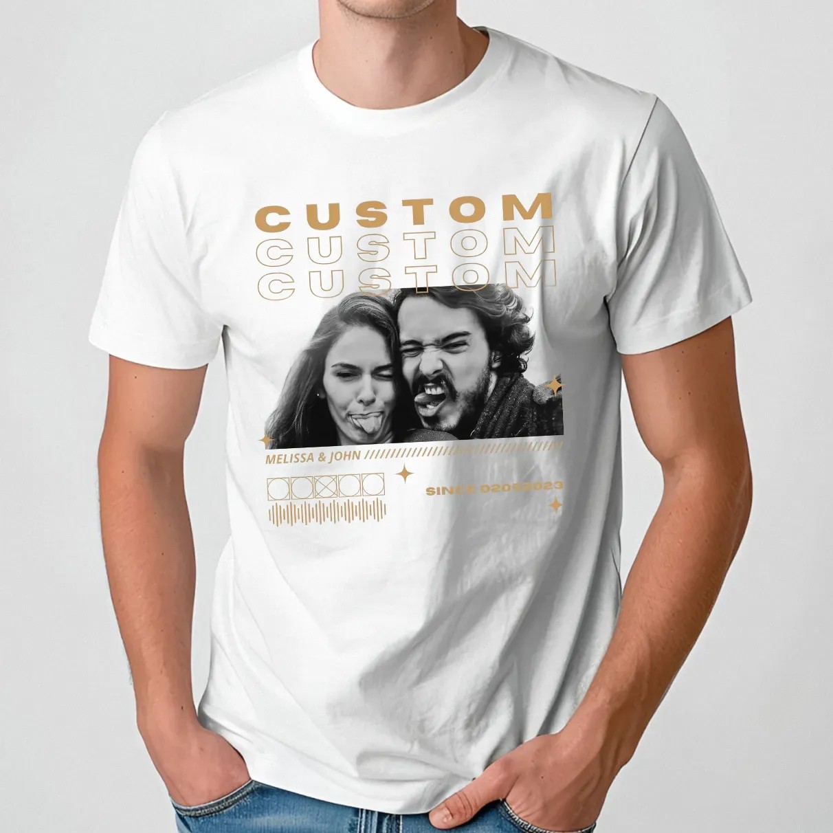 Couples We Are One Matching Customized Photo T Shirt