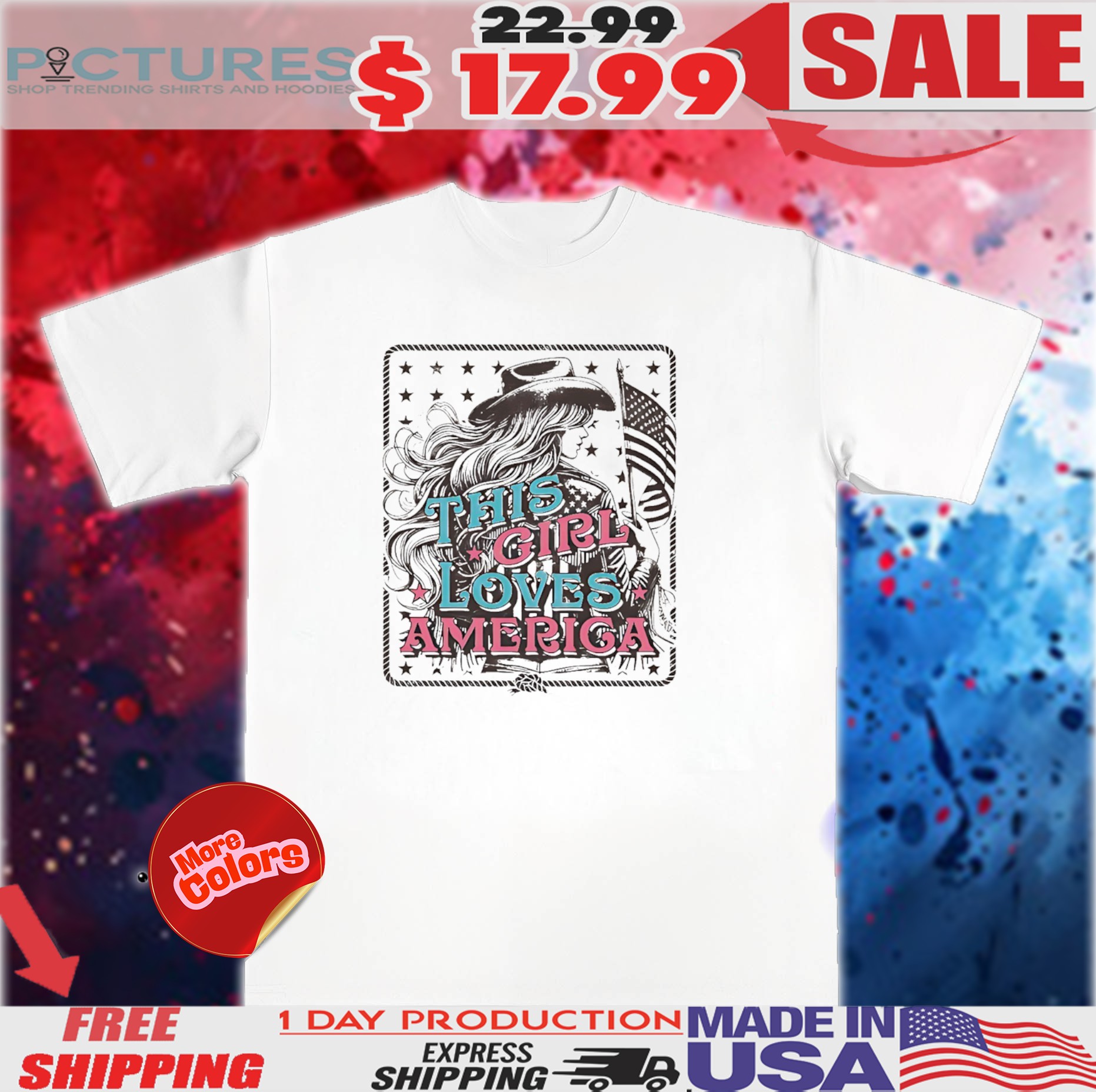 Cowgirl This girl loves America shirt 1 Cowgirl This girl loves America shirt