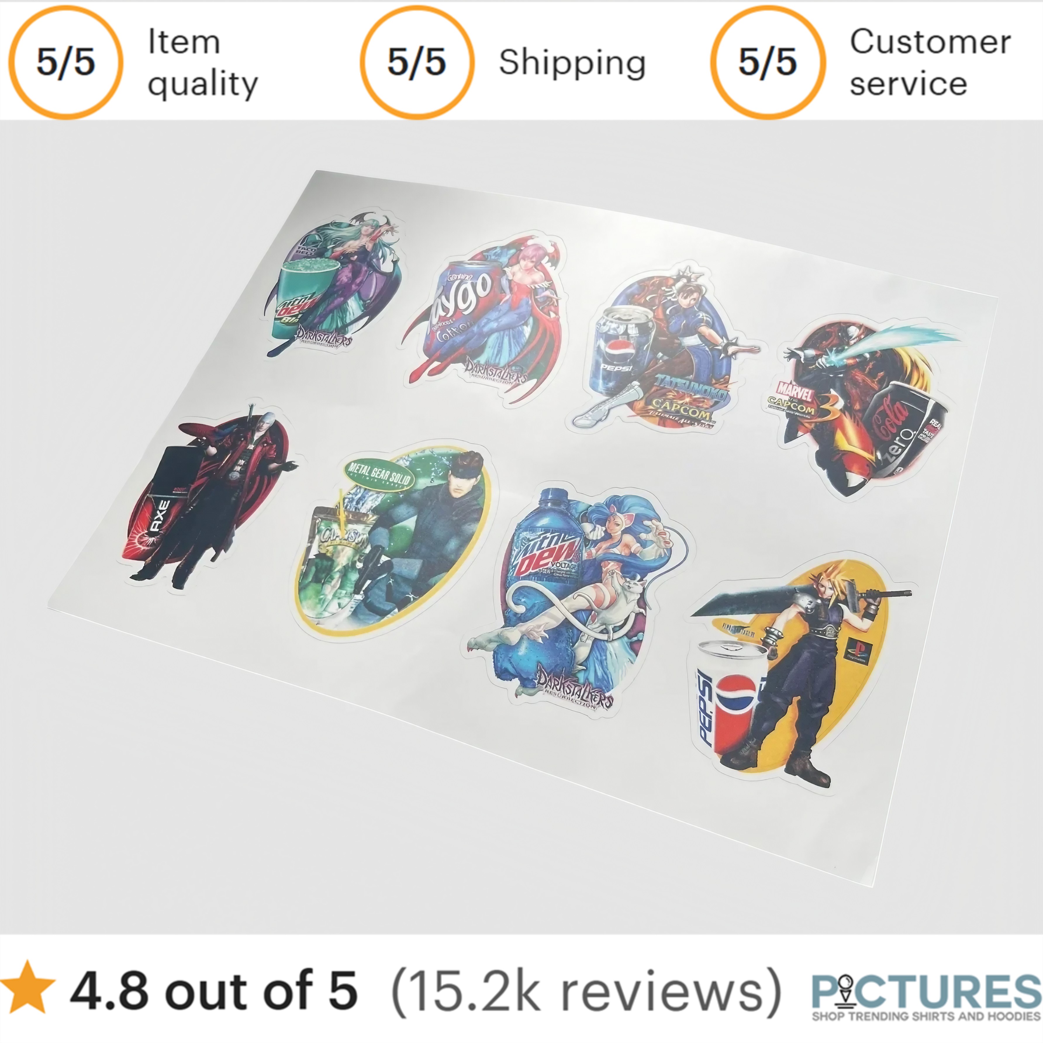 Darkstalkers Resurrection Capcom Icons Soda Legends Mashup Sticker Set