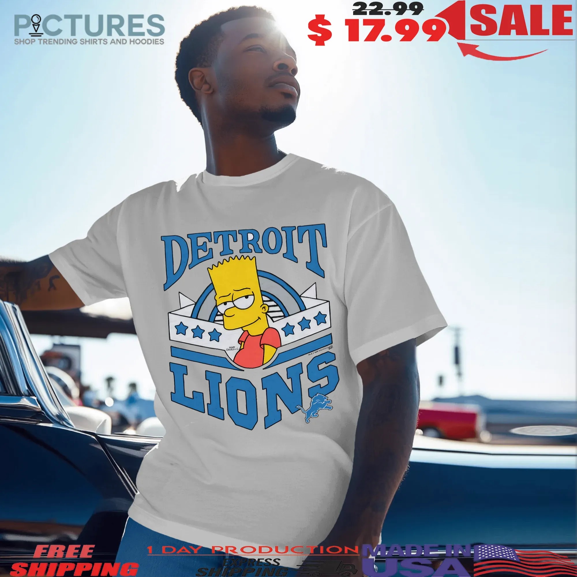 Detroit Lions Football The Simpsons Parody T Shirt