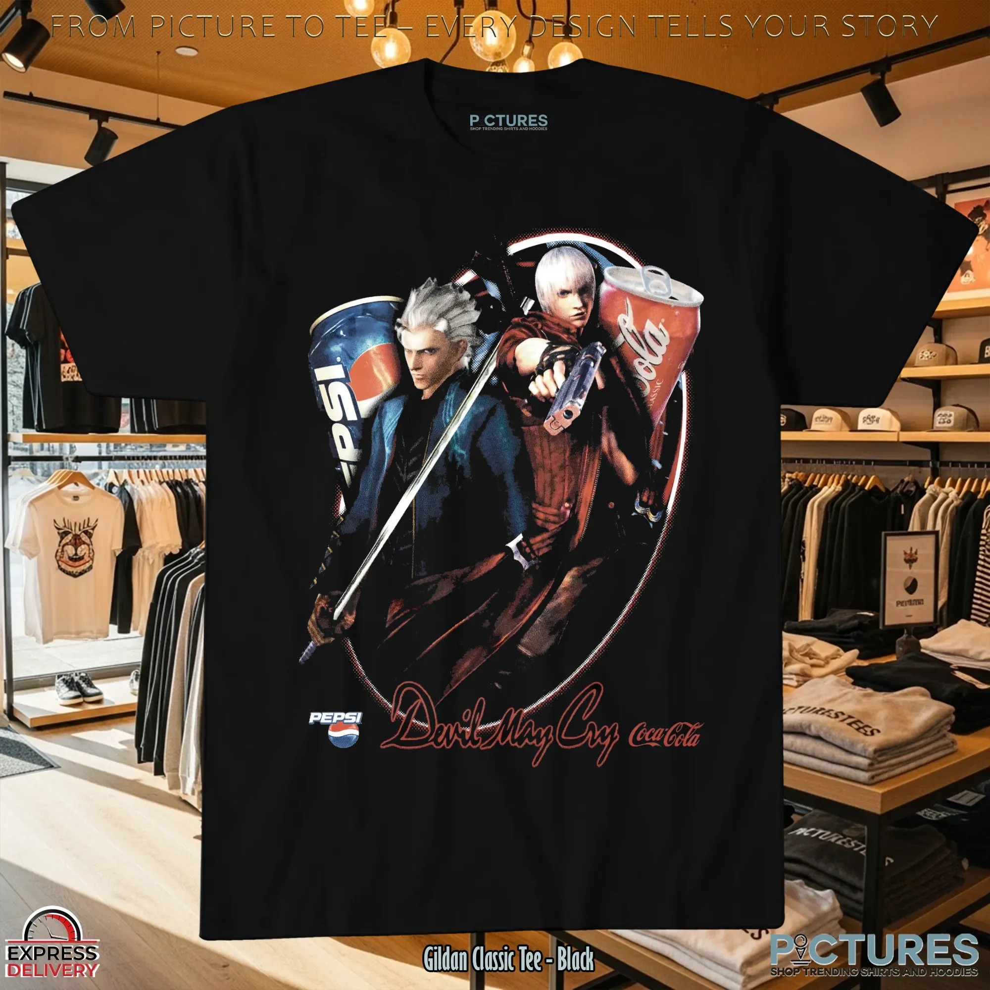 Devil May Cry Dante and Vergil Coca Cola And Pepsi Mashup T Shirt