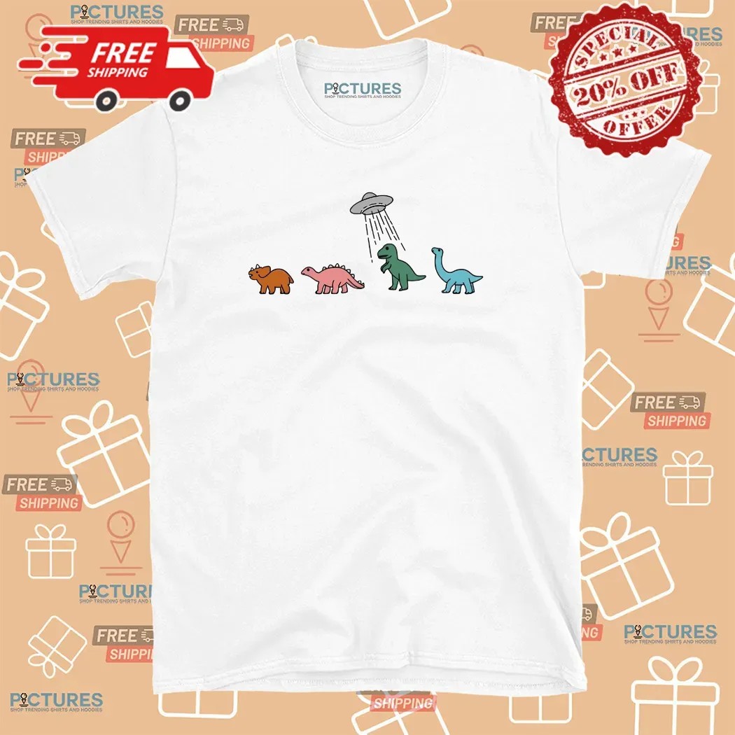 Dinosaur Ufo Abduction Cute T Shirt