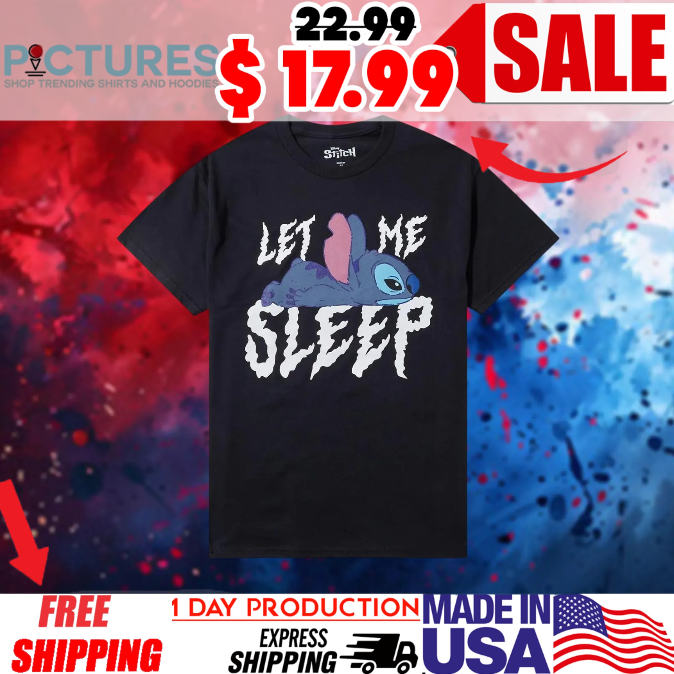 Disney Stitch Let Me Sleep 2025 Shirt