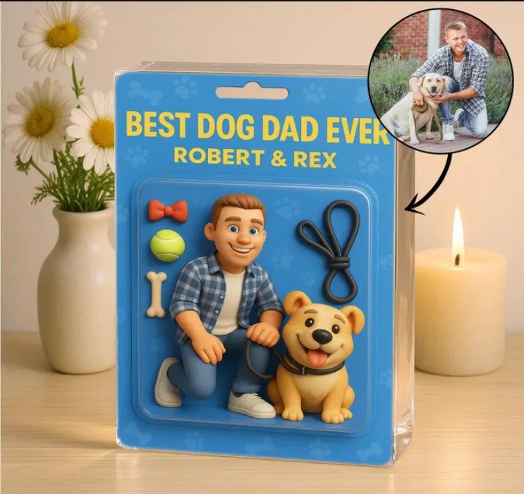 Dog Dad Custom Father's Day Acrylic Block Plaque 1 Dog Dad Custom Father's Day Acrylic Block Plaque