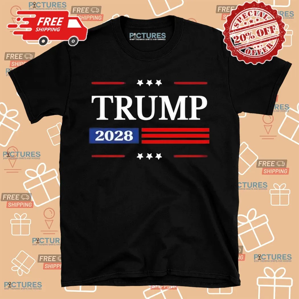 Donald Trump President 2028 American Flag Stars Shirt