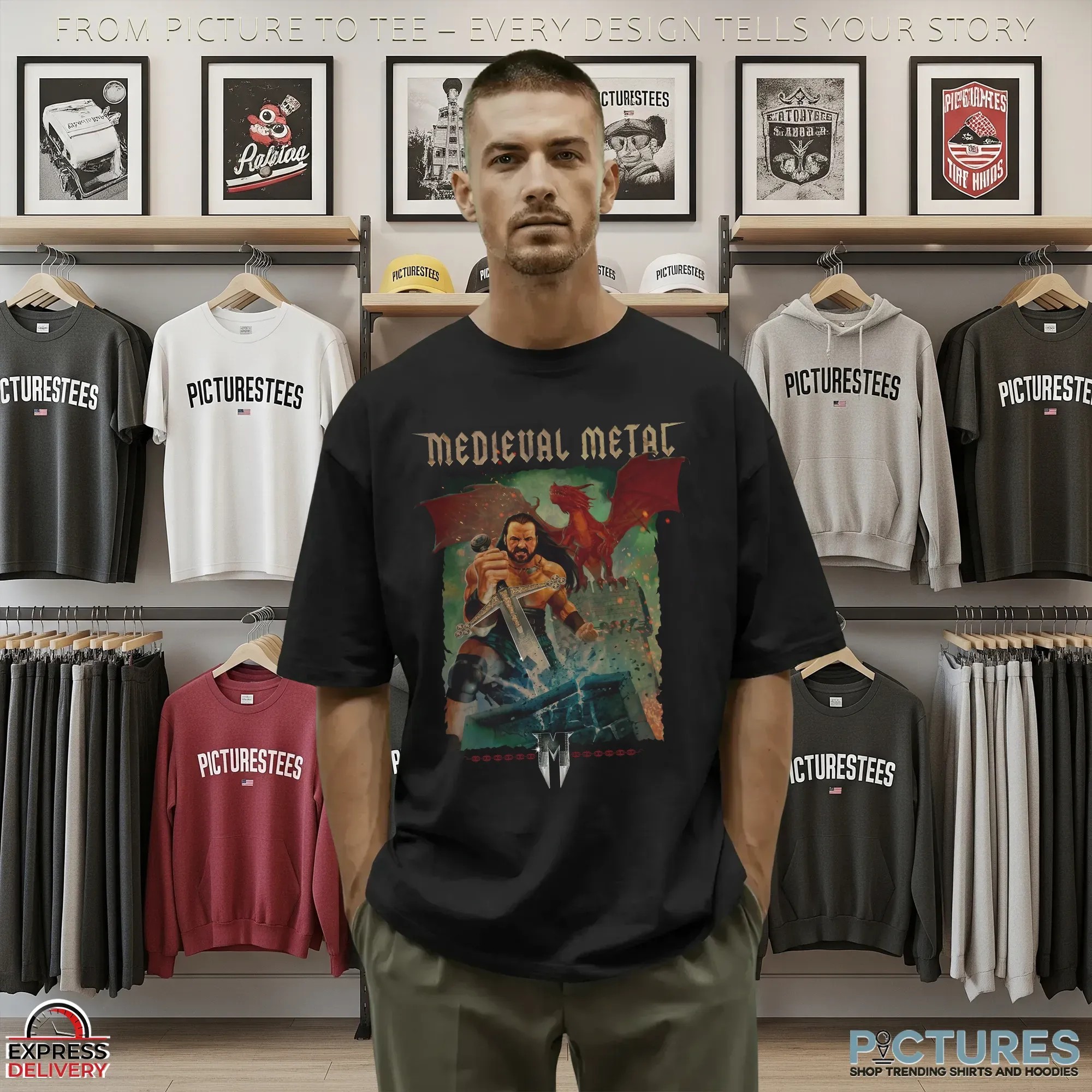 Drew Mcintyre Medieval Metal Graphic T Shirt 9 Drew Mcintyre Medieval Metal Graphic T Shirt