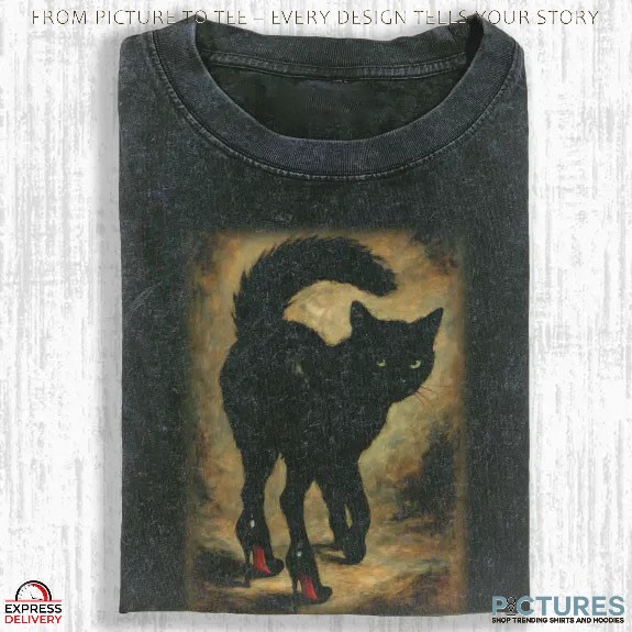Elegant Black Cat T Shirt