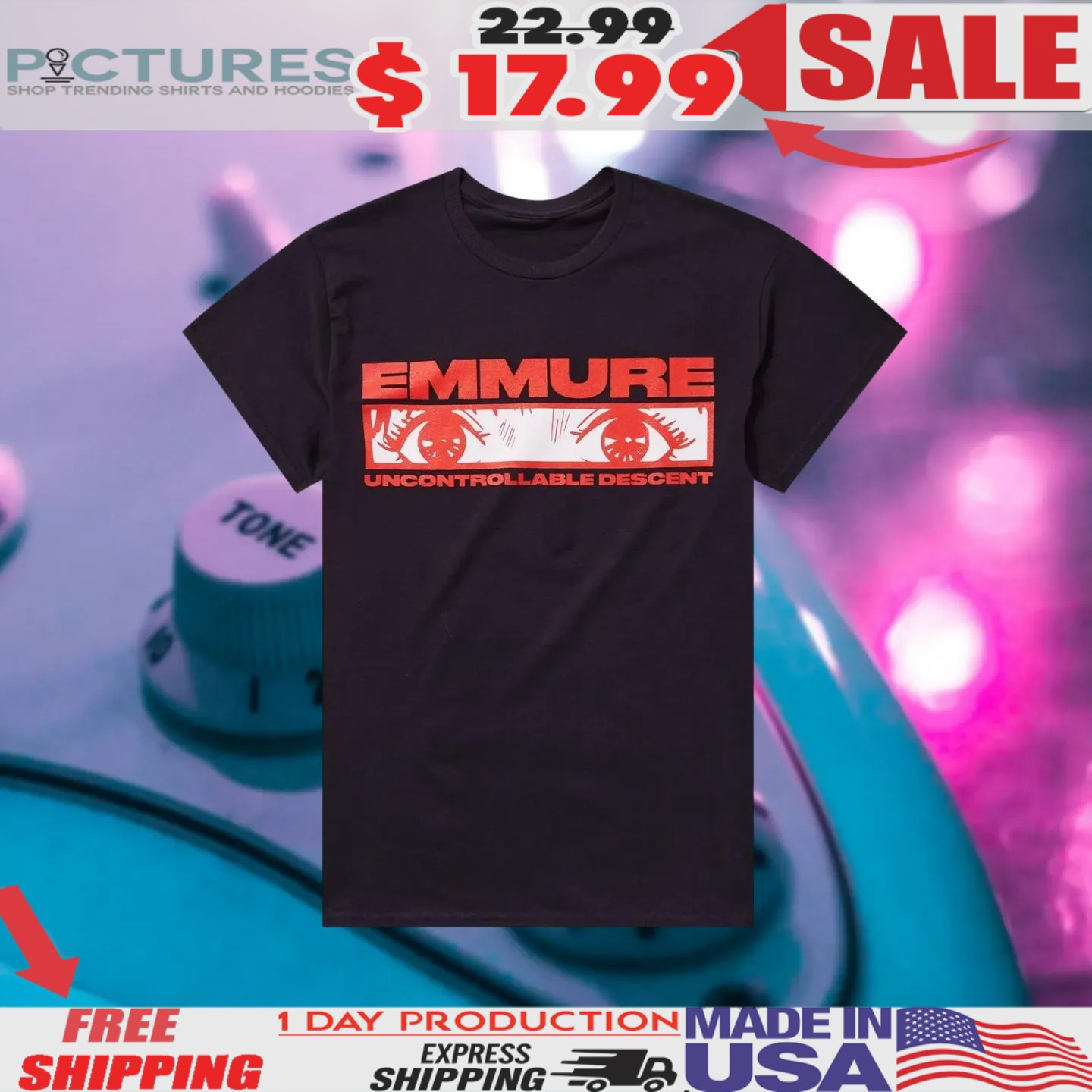 Emmure Uncontrollable Descent Eyes Anime Shirt