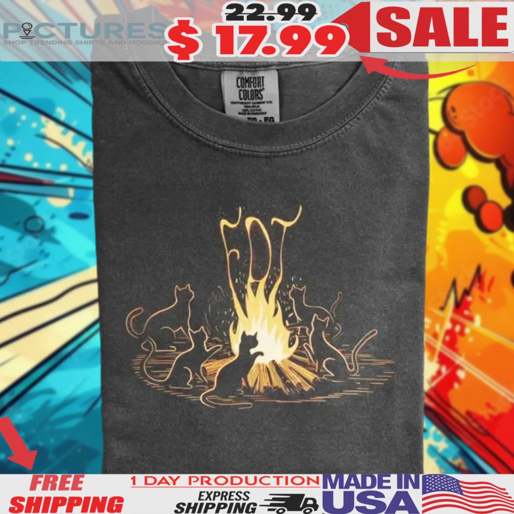FDT Cat Fire Protest Shirt