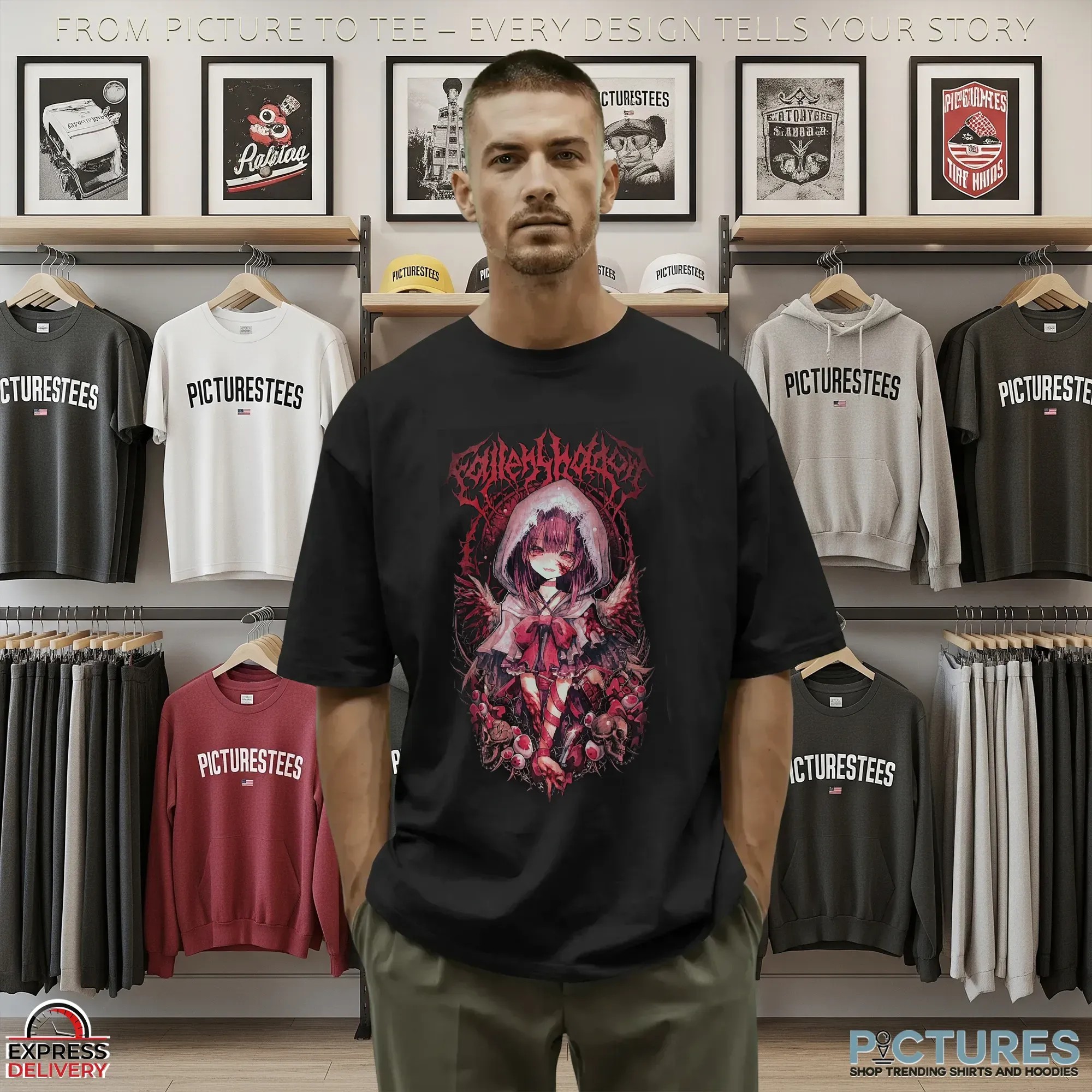 Fallenshadow Shondo Vtuber Gothic Anime Horror Metal T Shirt