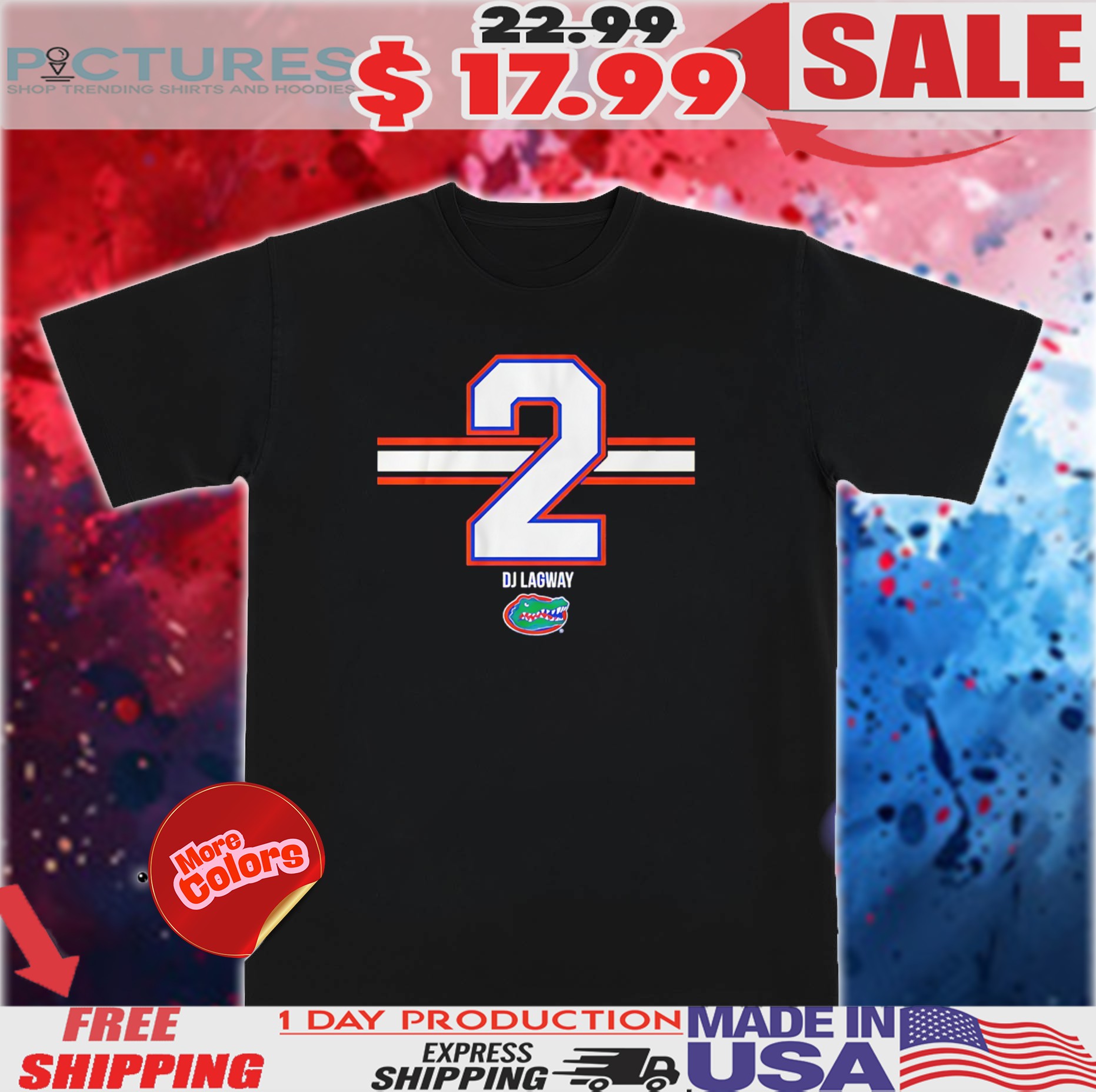 Florida Football Dj Lagway 2 Stripe Shirt