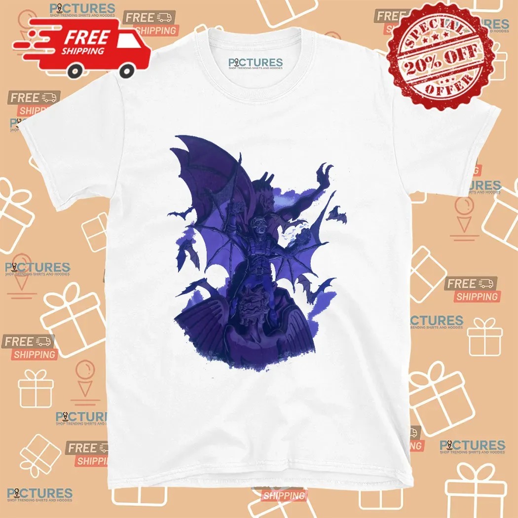 Ghost Band Purple Devil Bat Graphic T Shirt