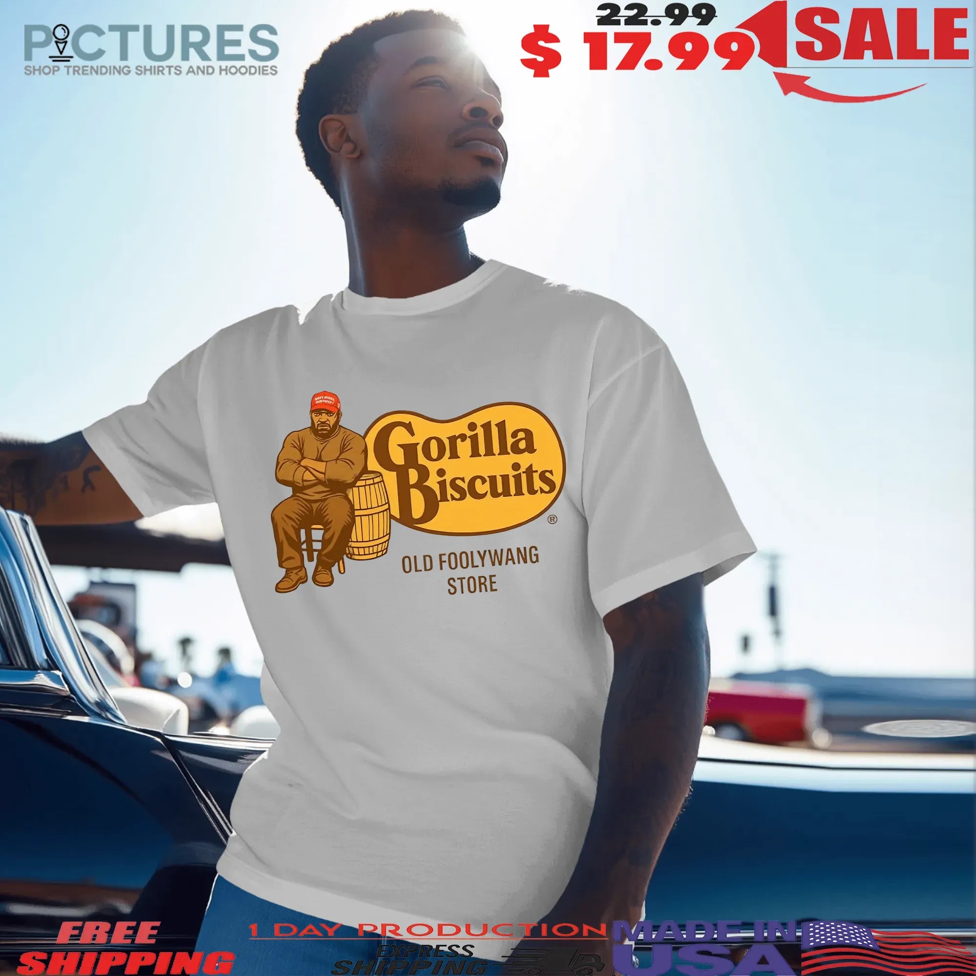 Gorilla Biscuits Old Foolywang Store Cracker Barrel Parody Logo T Shirt