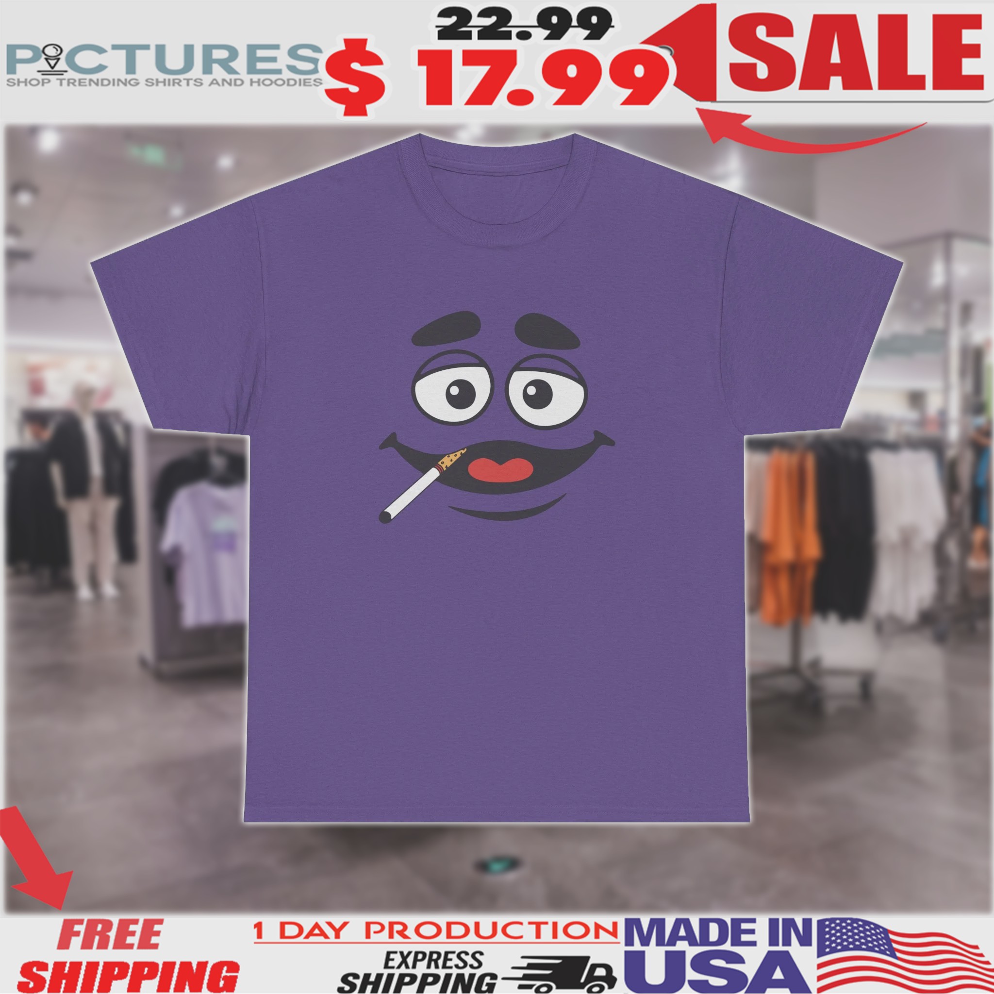 Grimace Monster Smoking Shirt