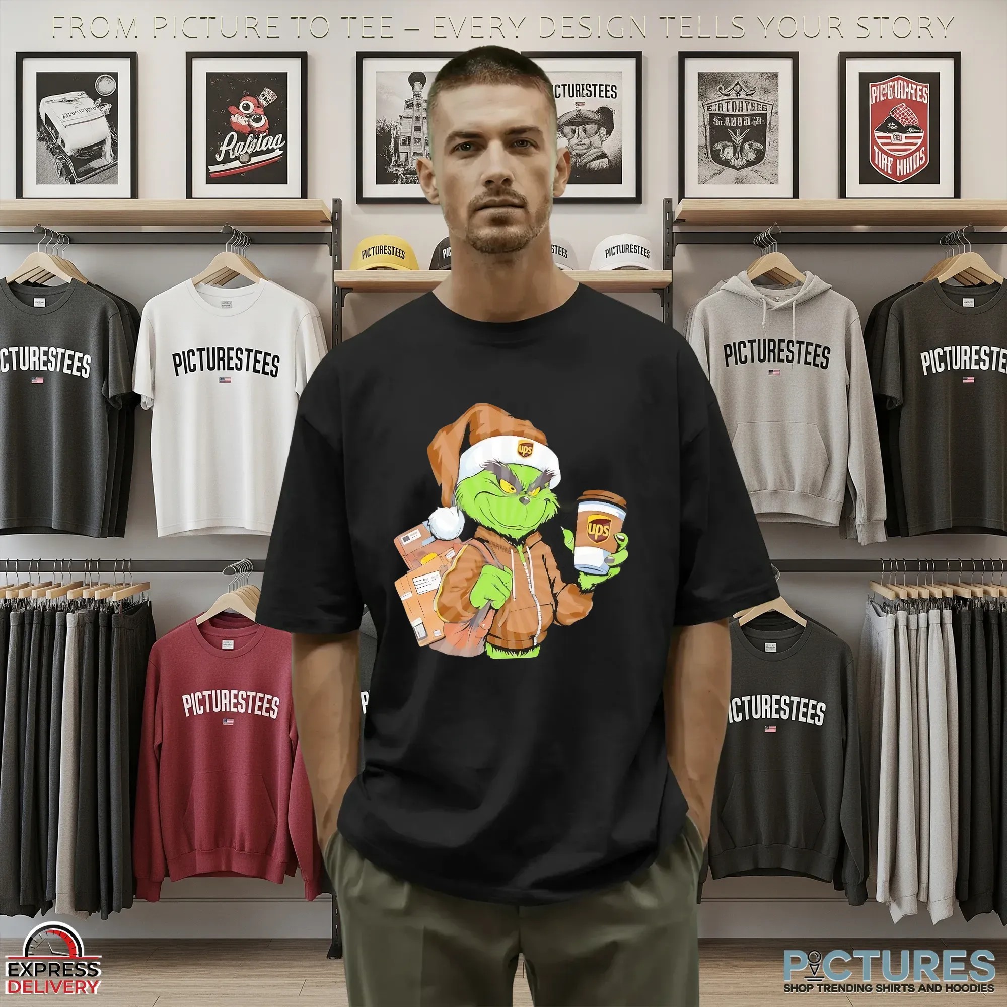 Grinch Delivering UPS Merry Christmas T Shirt 9 Grinch Delivering UPS Merry Christmas T Shirt