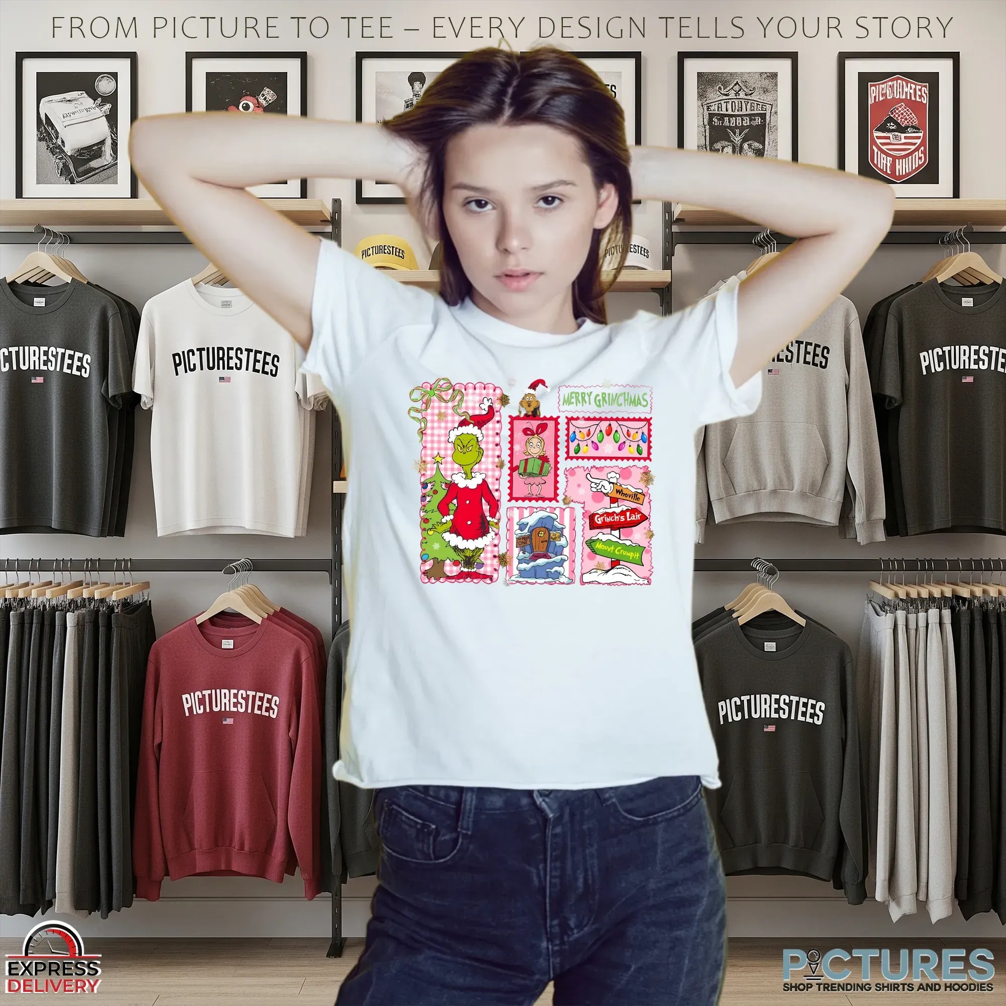Grinch Merry Grinchmas Coquette Pink Greenmas T Shirt