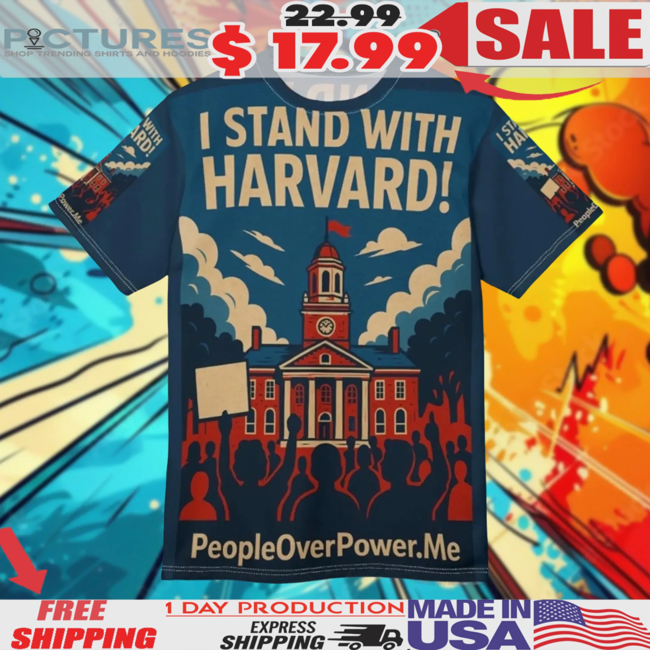 I Stand With Harvard Protest Rights Peopleoverpower.me Shirt