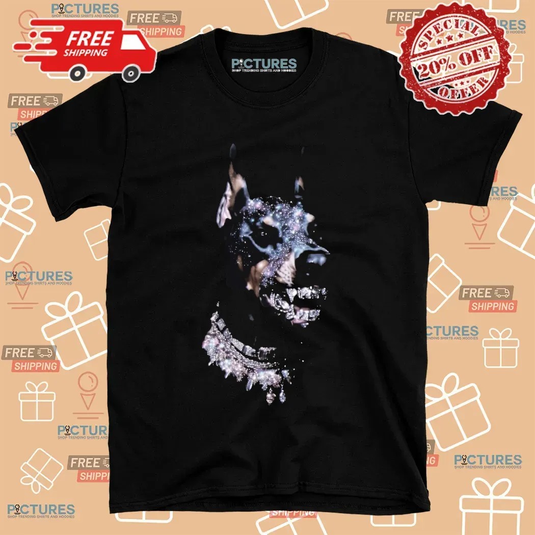 Iced Out Doberman Bust Down Flexing T Shirt